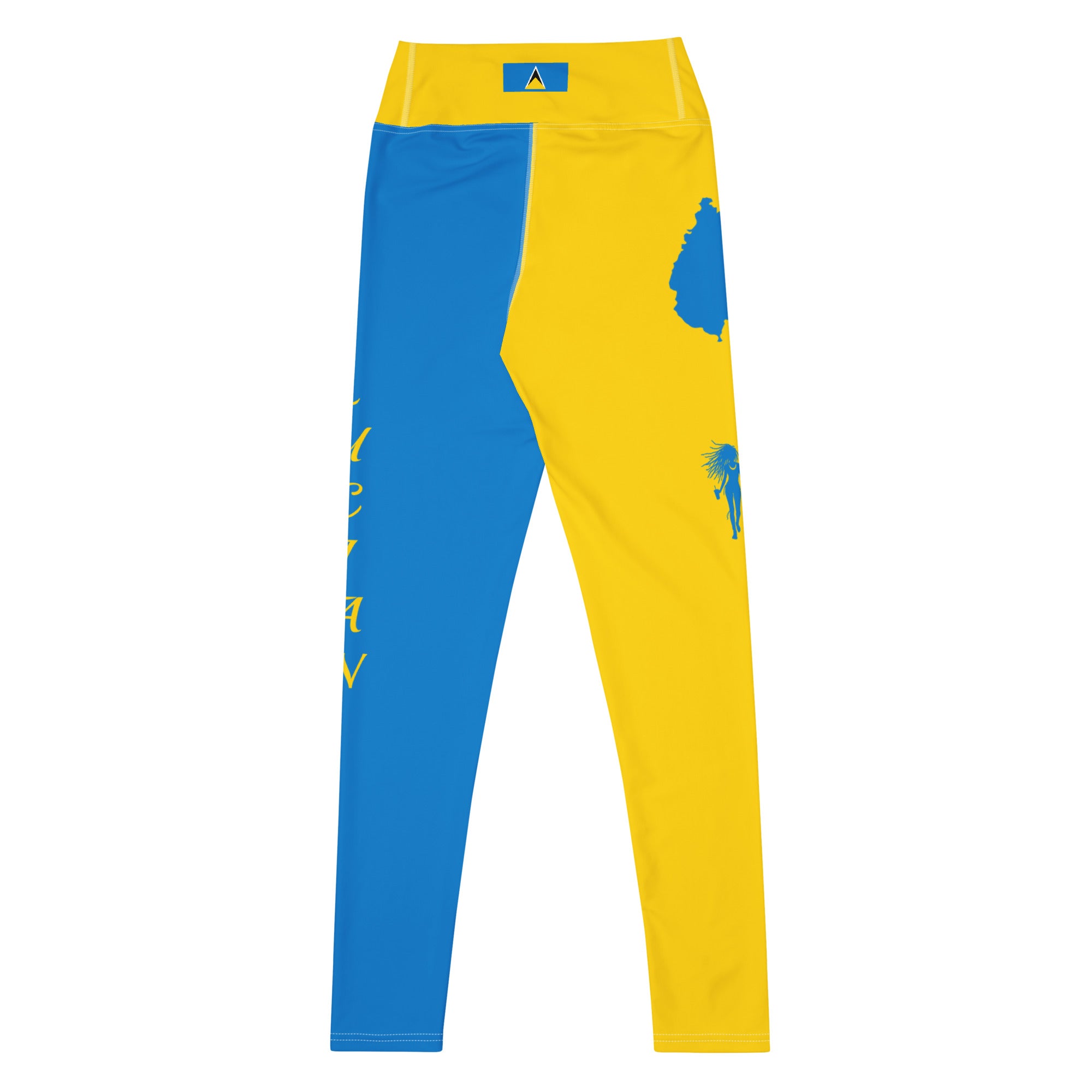 St. Lucia Yoga Leggings (Yellow & Blue)-Fete Massive