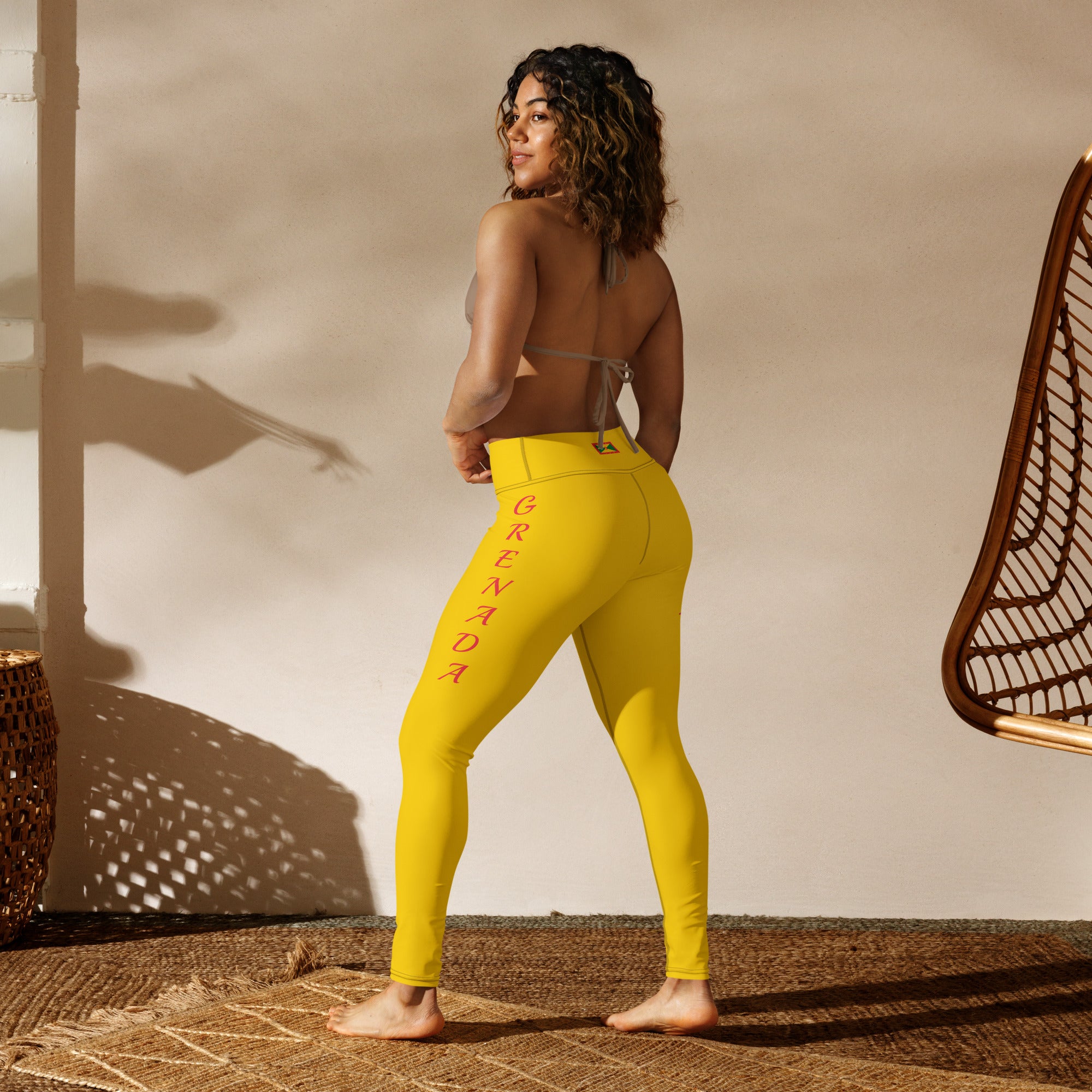 Grenada Yoga Leggings (Yellow)-Fete Massive