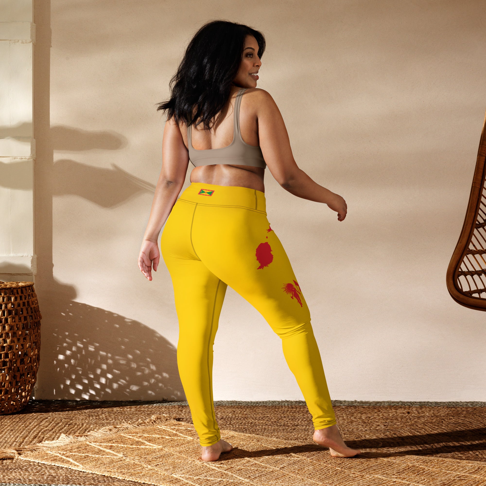 Grenada Yoga Leggings (Yellow)-Fete Massive