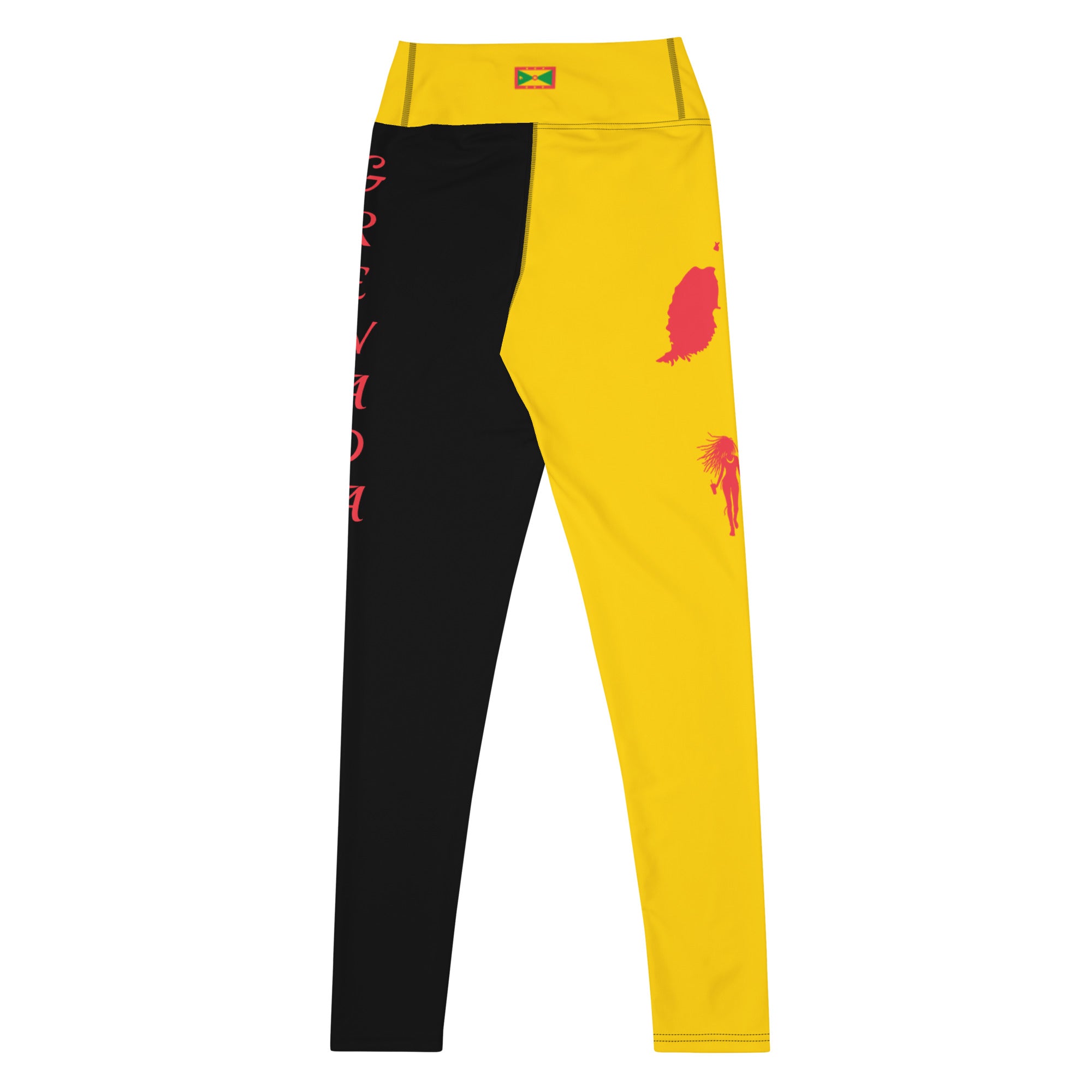 Grenada Yoga Leggings (Yellow & Black)-Fete Massive