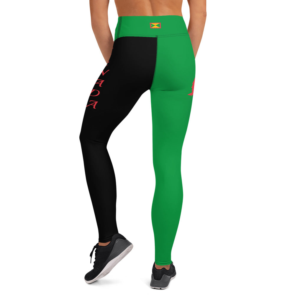 Grenada Yoga Leggings (Green with Black)-Fete Massive