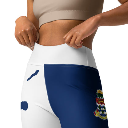 Caymen Islands Flag Yoga Leggings White