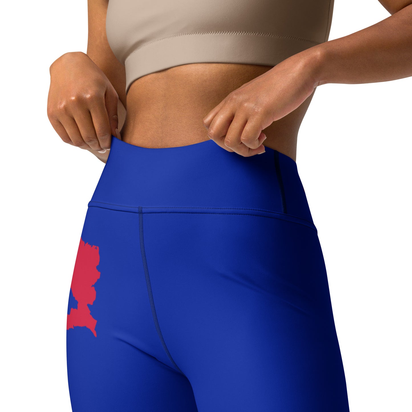 Haiti Flag Yoga Leggings (Blue)