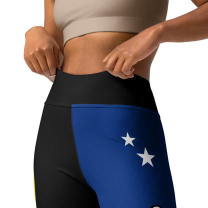 Curacao Flag Yoga Leggings Black