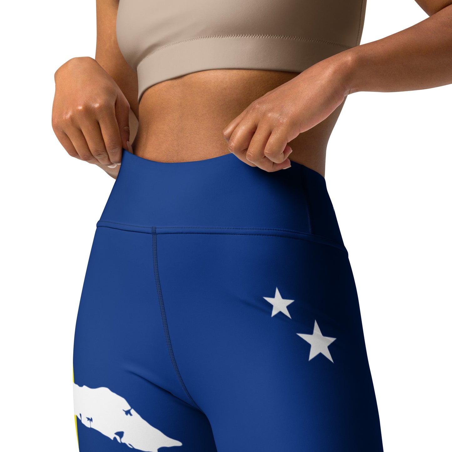 Curacao Flag Yoga Leggings (Blue)