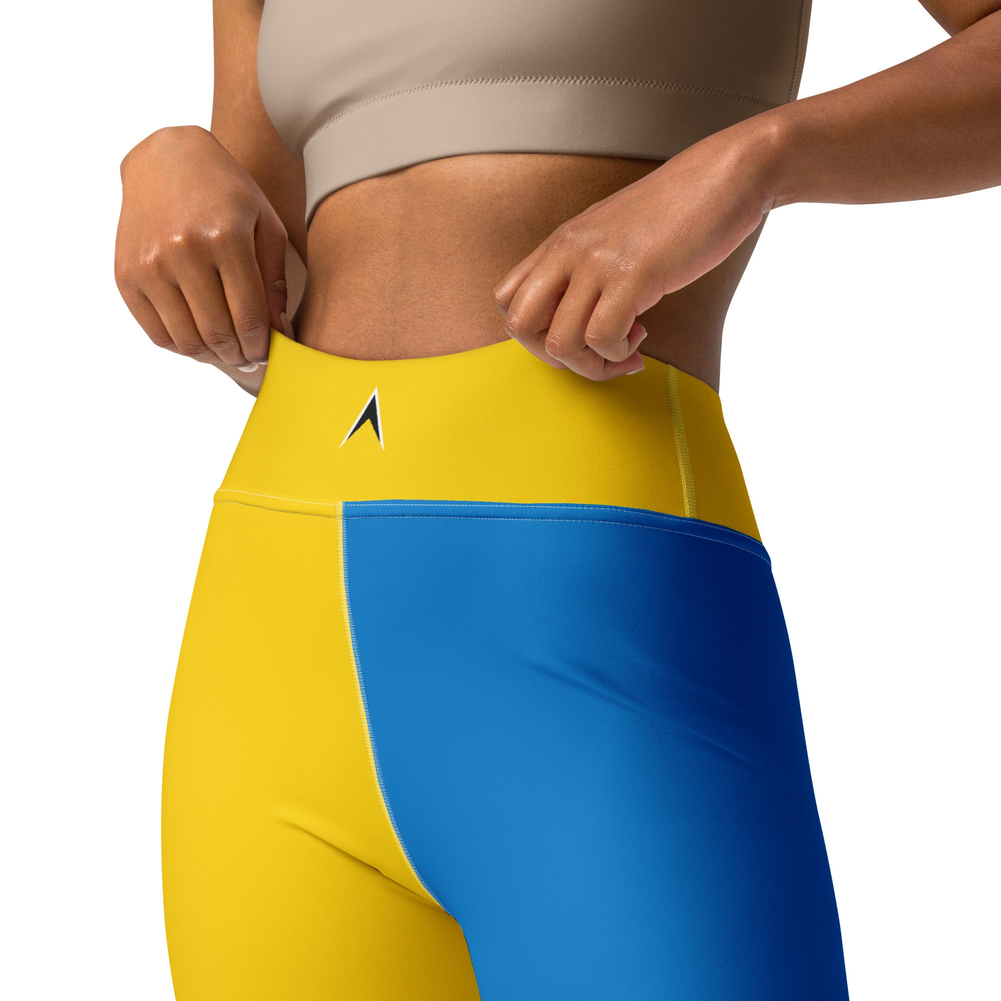 St. Lucia Yoga Leggings (Yellow & Blue)-Fete Massive