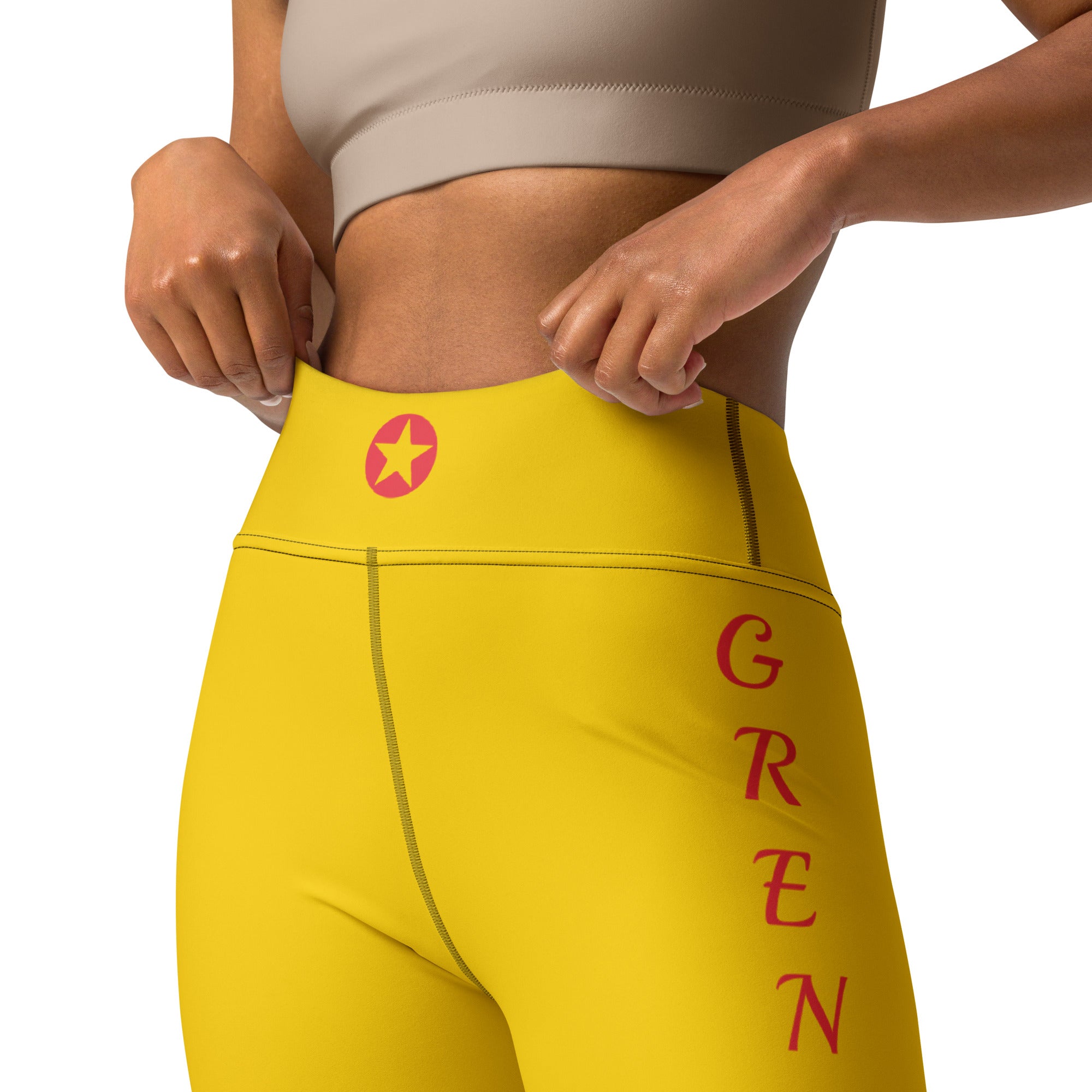 Grenada Yoga Leggings (Yellow)-Fete Massive