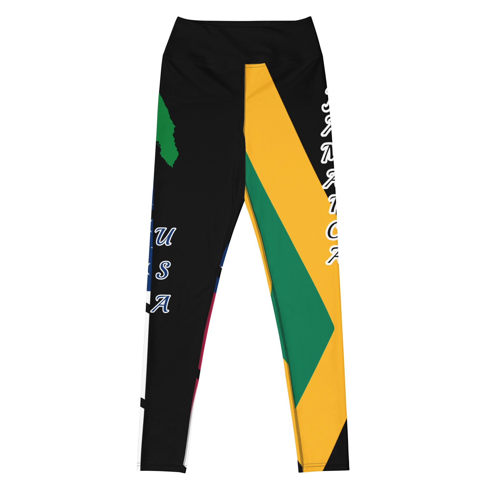 Jamaica USA Yoga Leggings-Fete Massive