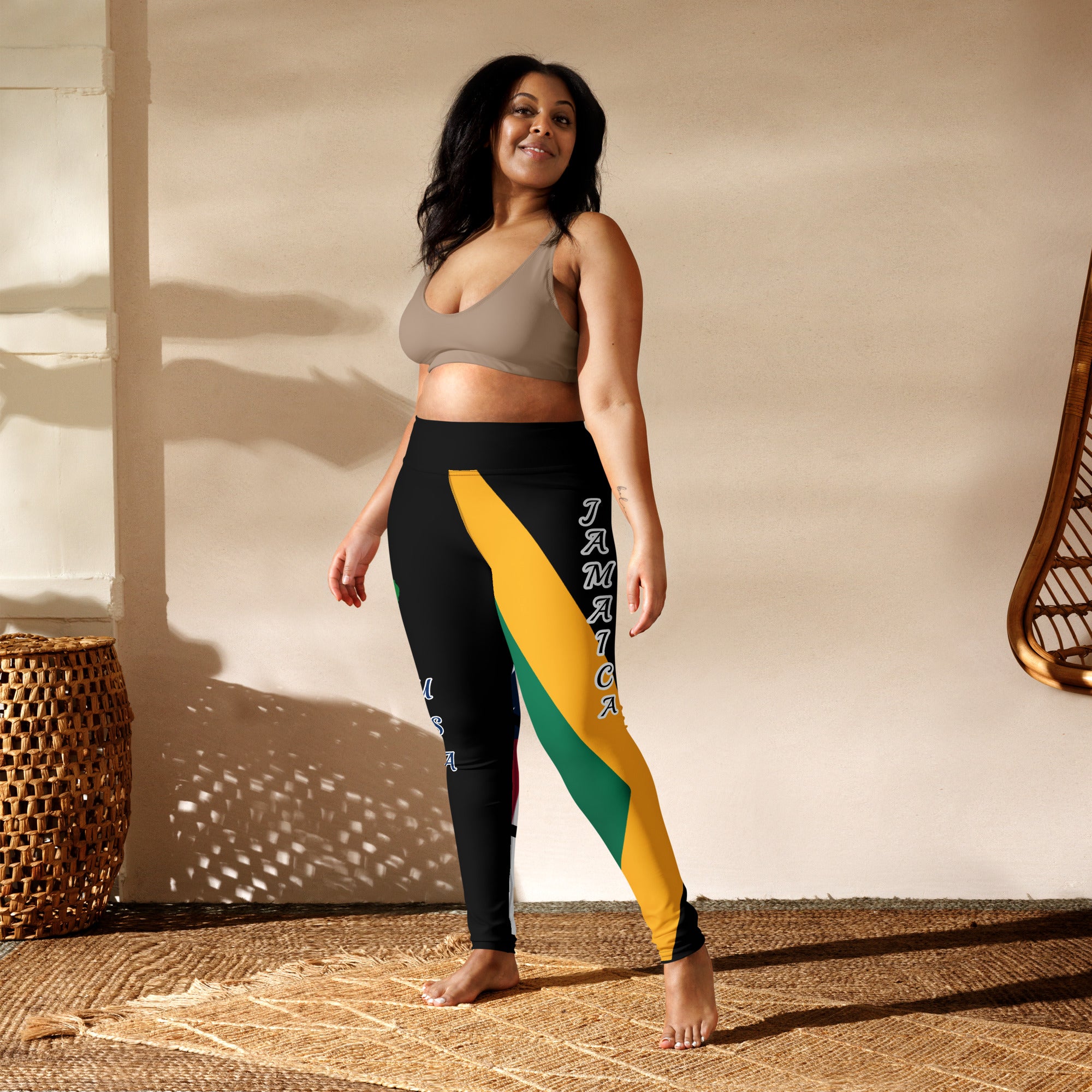 Jamaica USA Yoga Leggings-Fete Massive