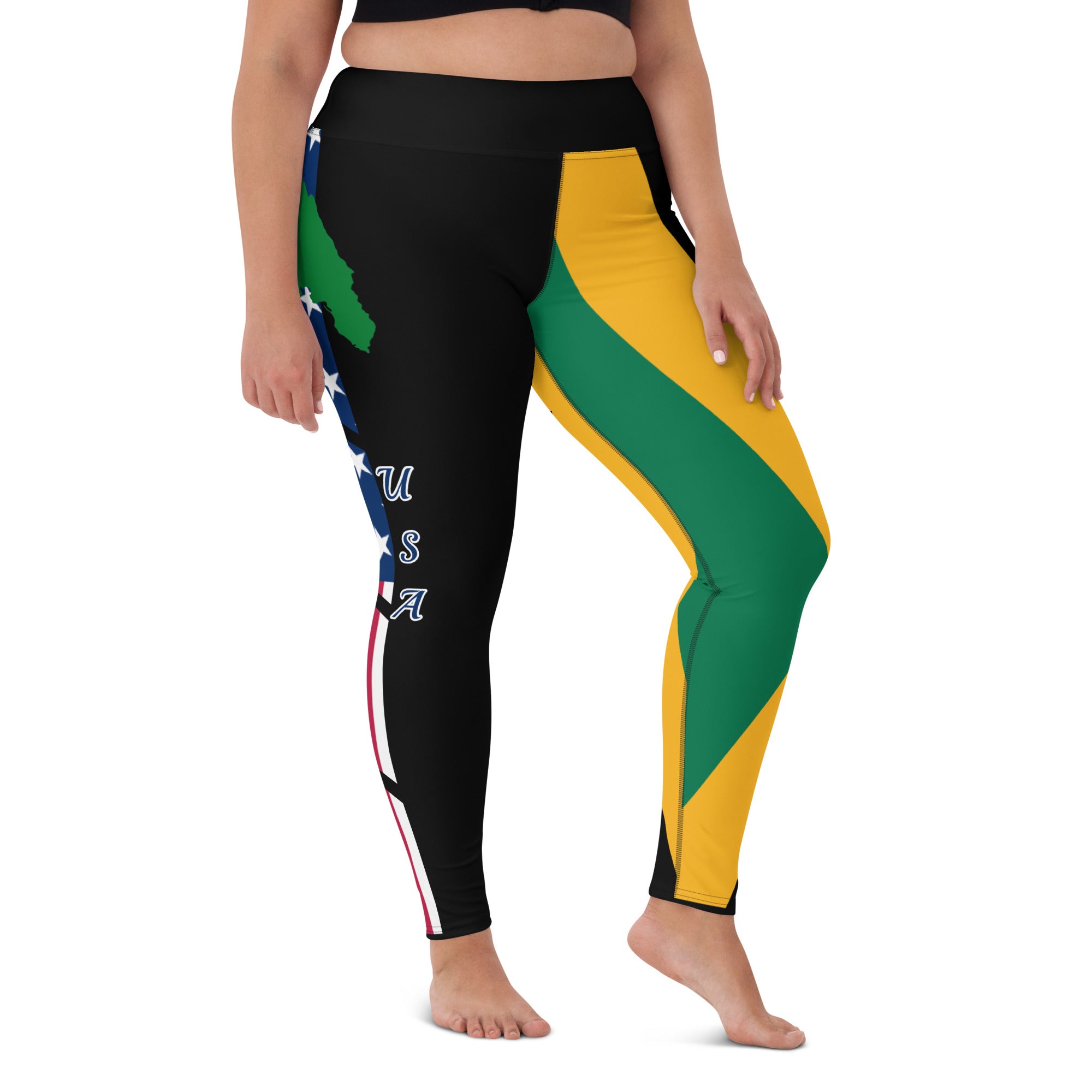 Jamaica USA Yoga Leggings-Fete Massive