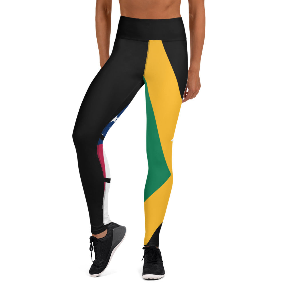 Jamaica USA Yoga Leggings-Fete Massive