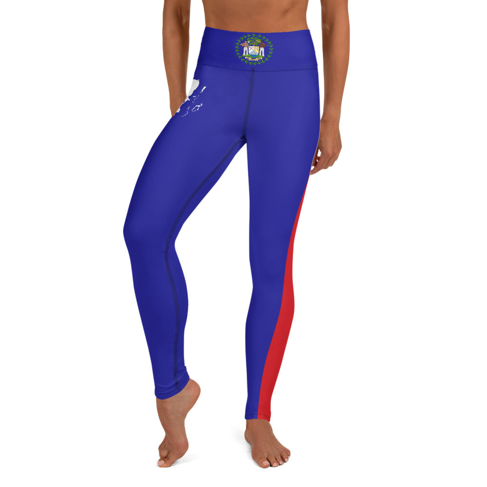 Belize Flag Yoga Leggings-Fete Massive