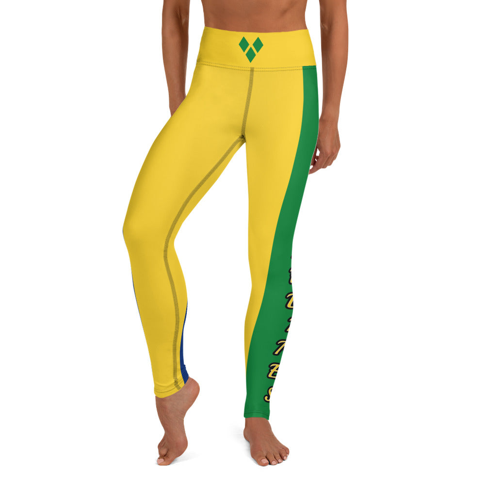 Saint Vincent Flag Yoga Leggings 2-Fete Massive