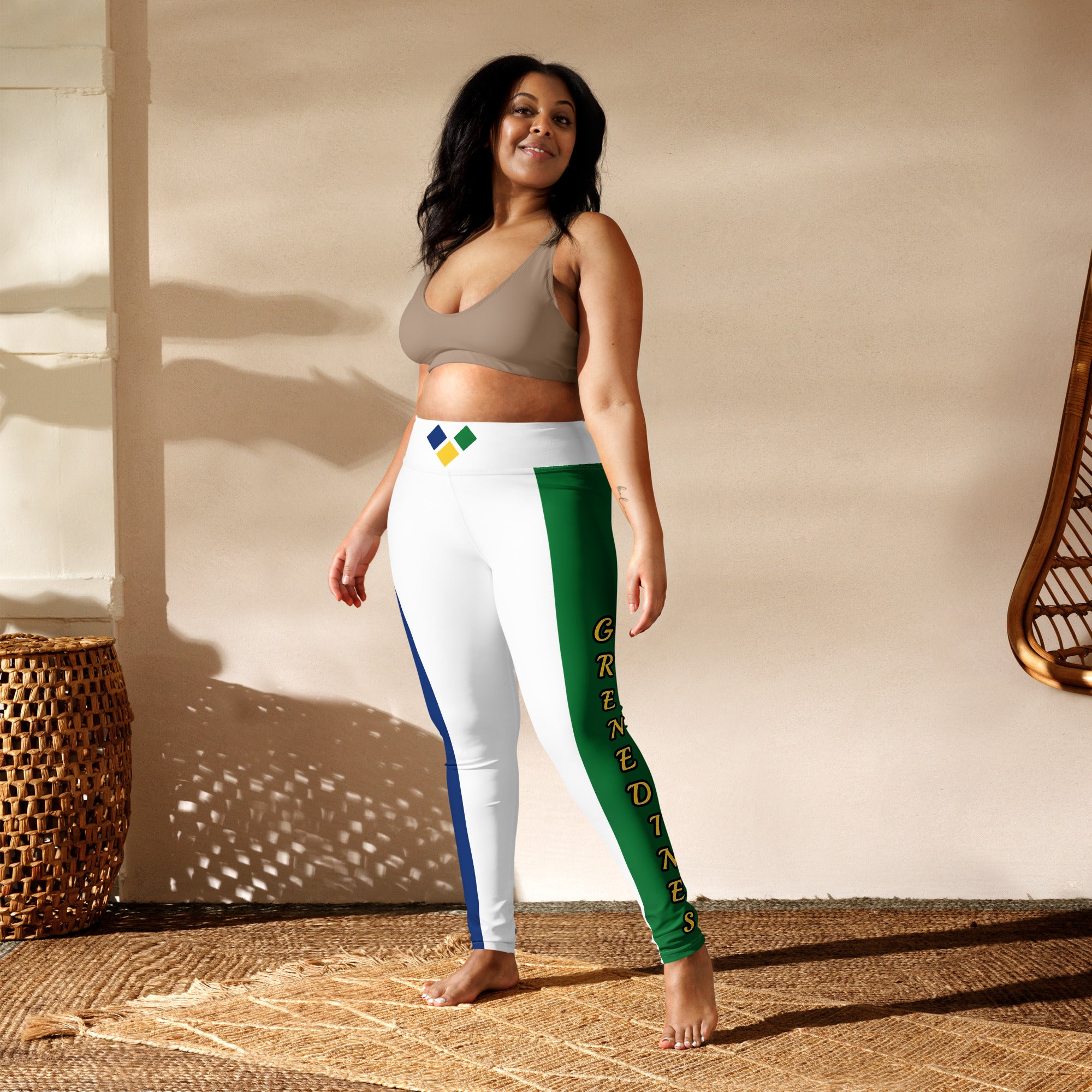 Saint Vincent Flag White Out Edition Yoga Leggings-Fete Massive