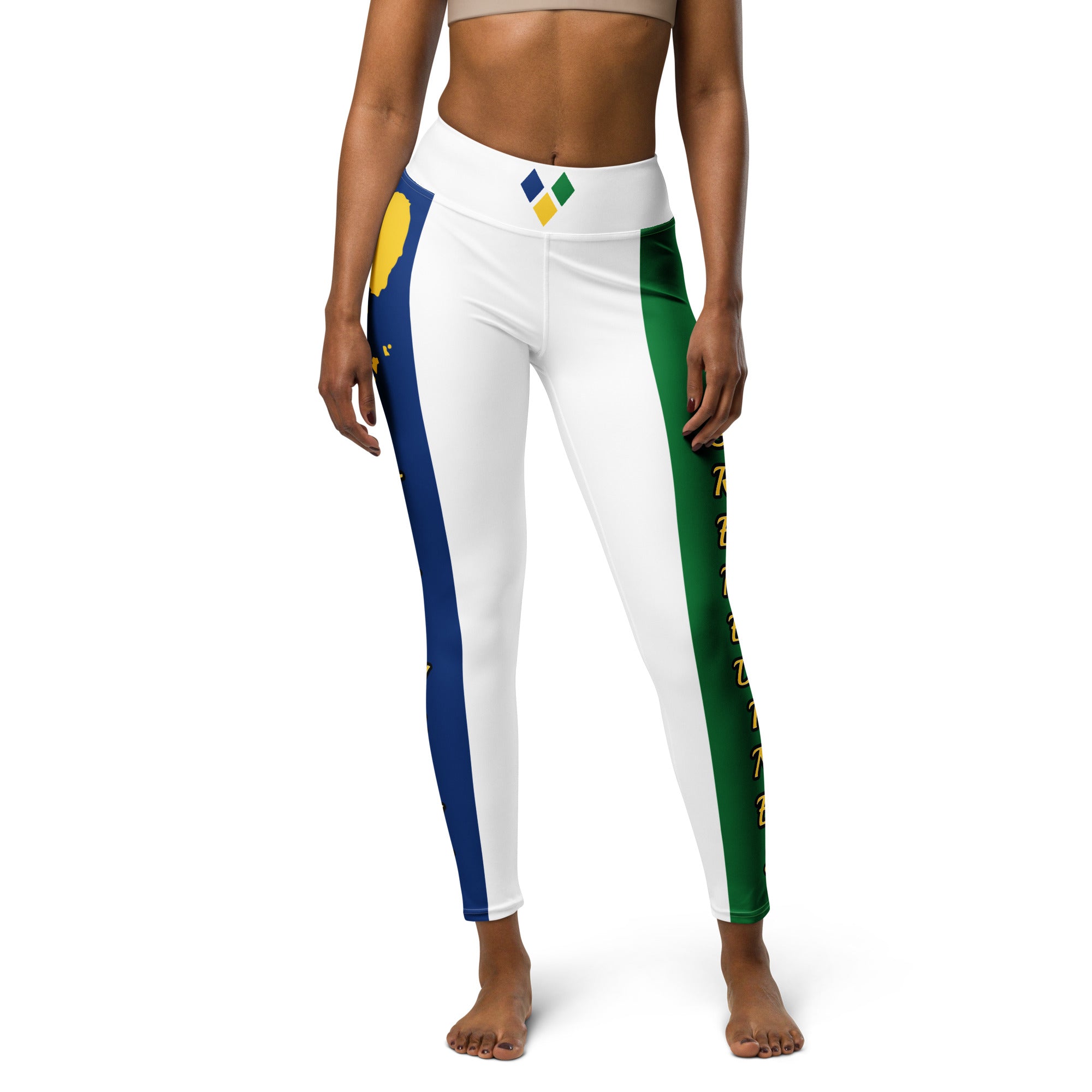 Saint Vincent Flag White Out Edition Yoga Leggings-Fete Massive