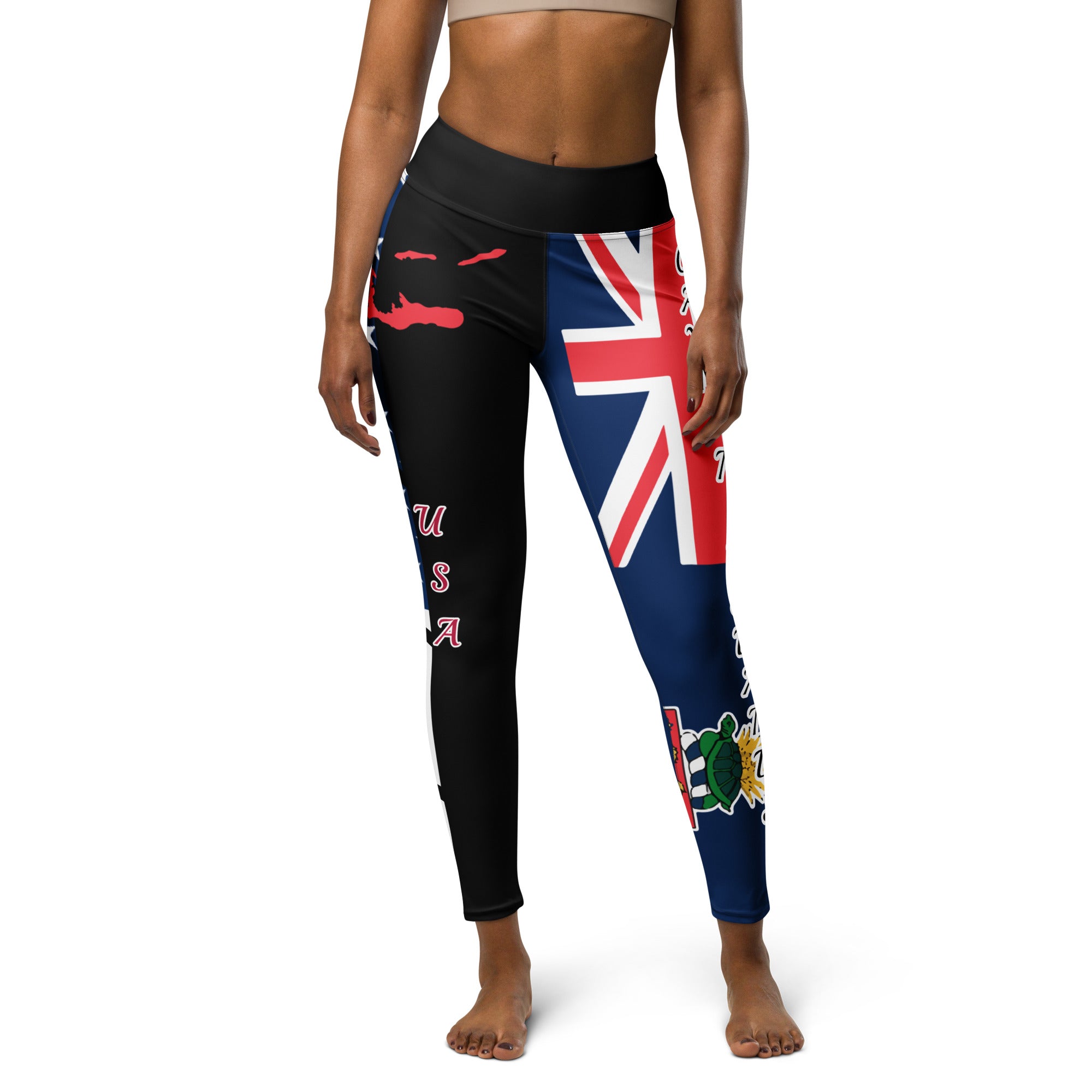 Cayman Islands USA Yoga Leggings-Fete Massive