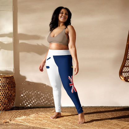 Caymen Islands Flag Yoga Leggings White