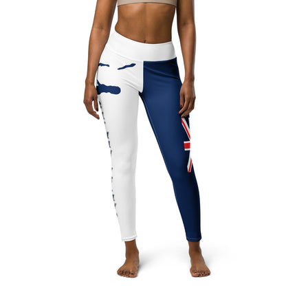 Caymen Islands Flag Yoga Leggings White