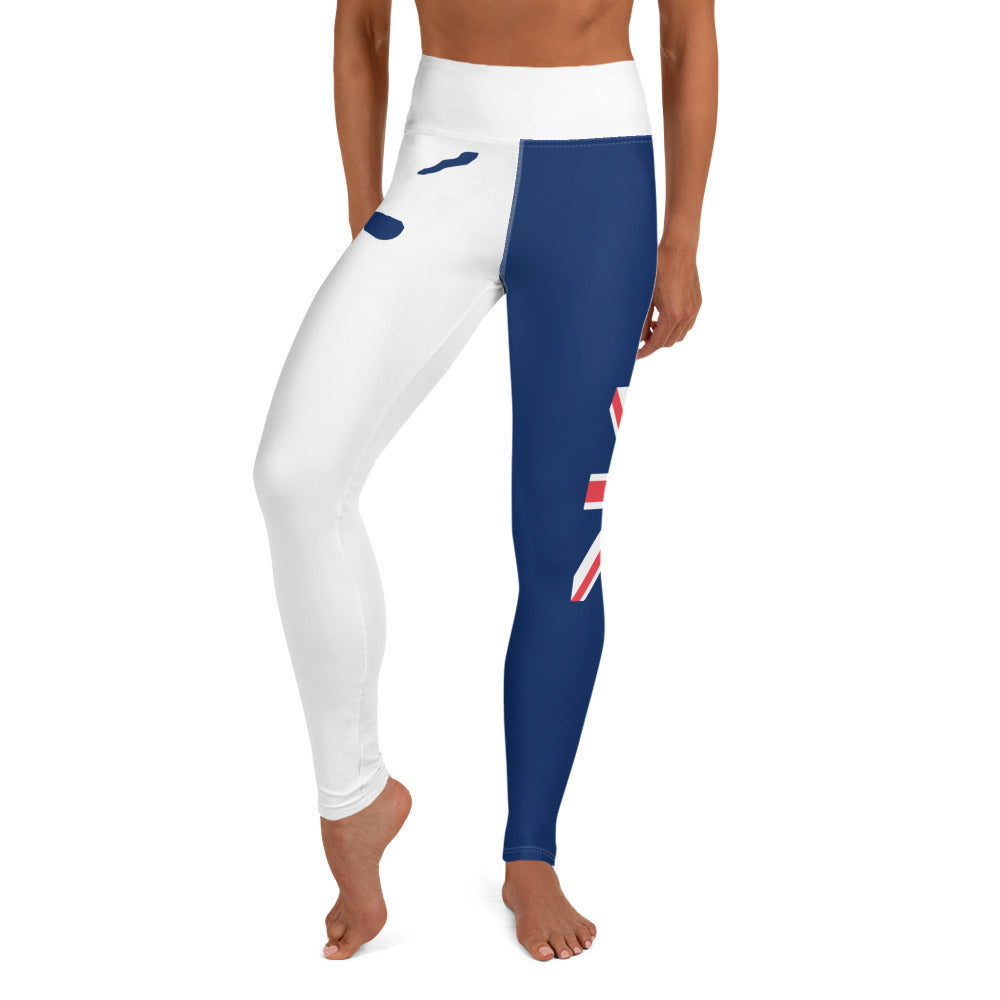 Caymen Islands Flag Yoga Leggings White