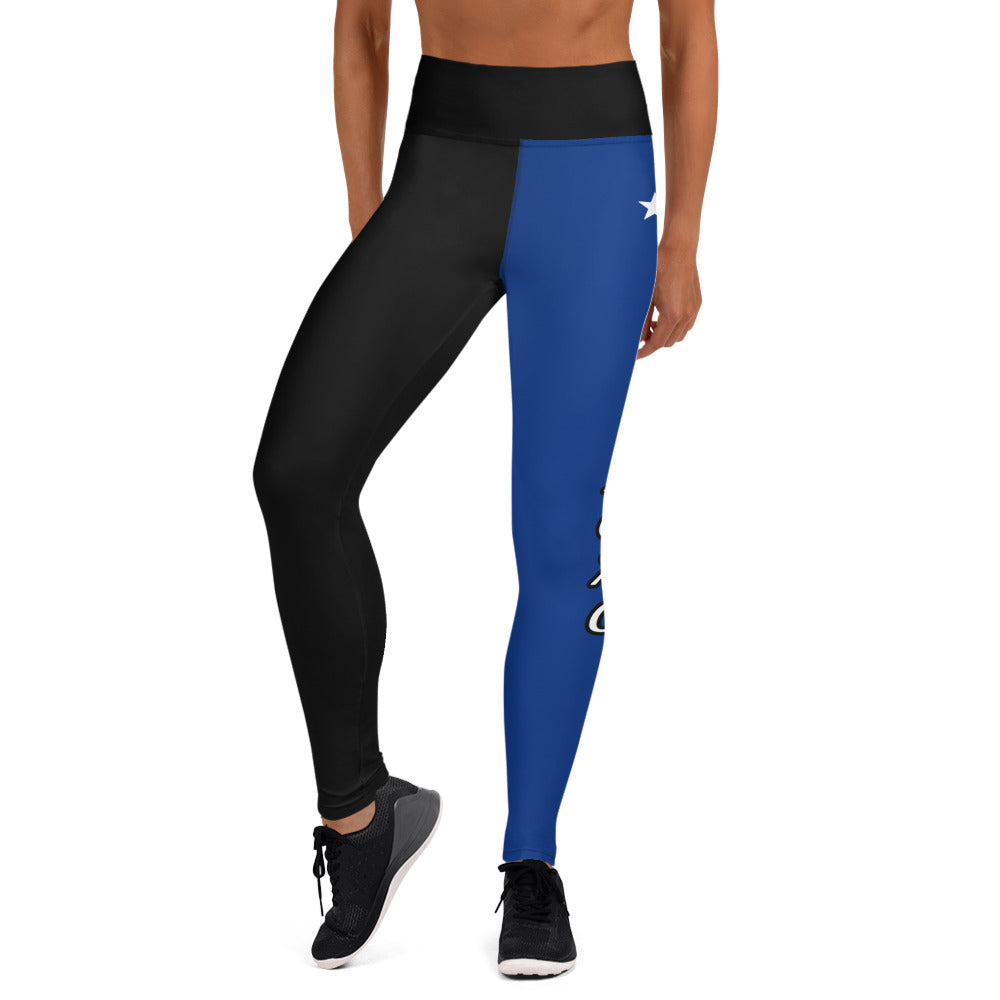 Curacao Flag Yoga Leggings Black-Fete Massive