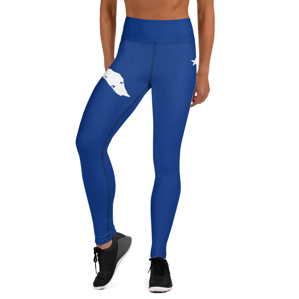 Curacao Flag Yoga Leggings (Blue)-Fete Massive