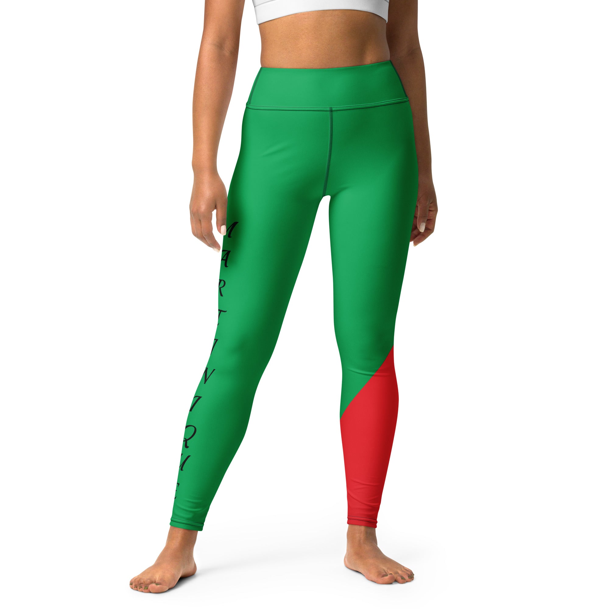 Martinique Yoga Leggings (Green Flag)-Fete Massive