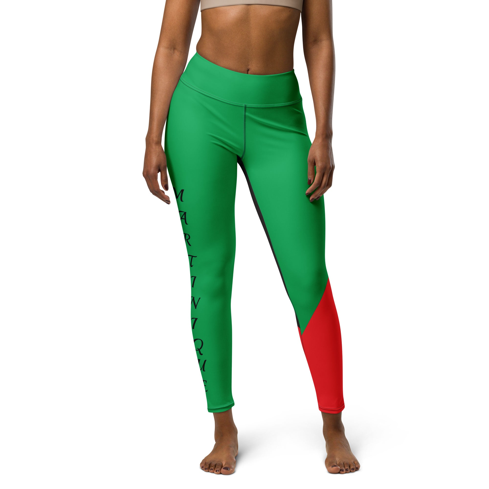 Martinique Yoga Leggings (Green Flag)-Fete Massive