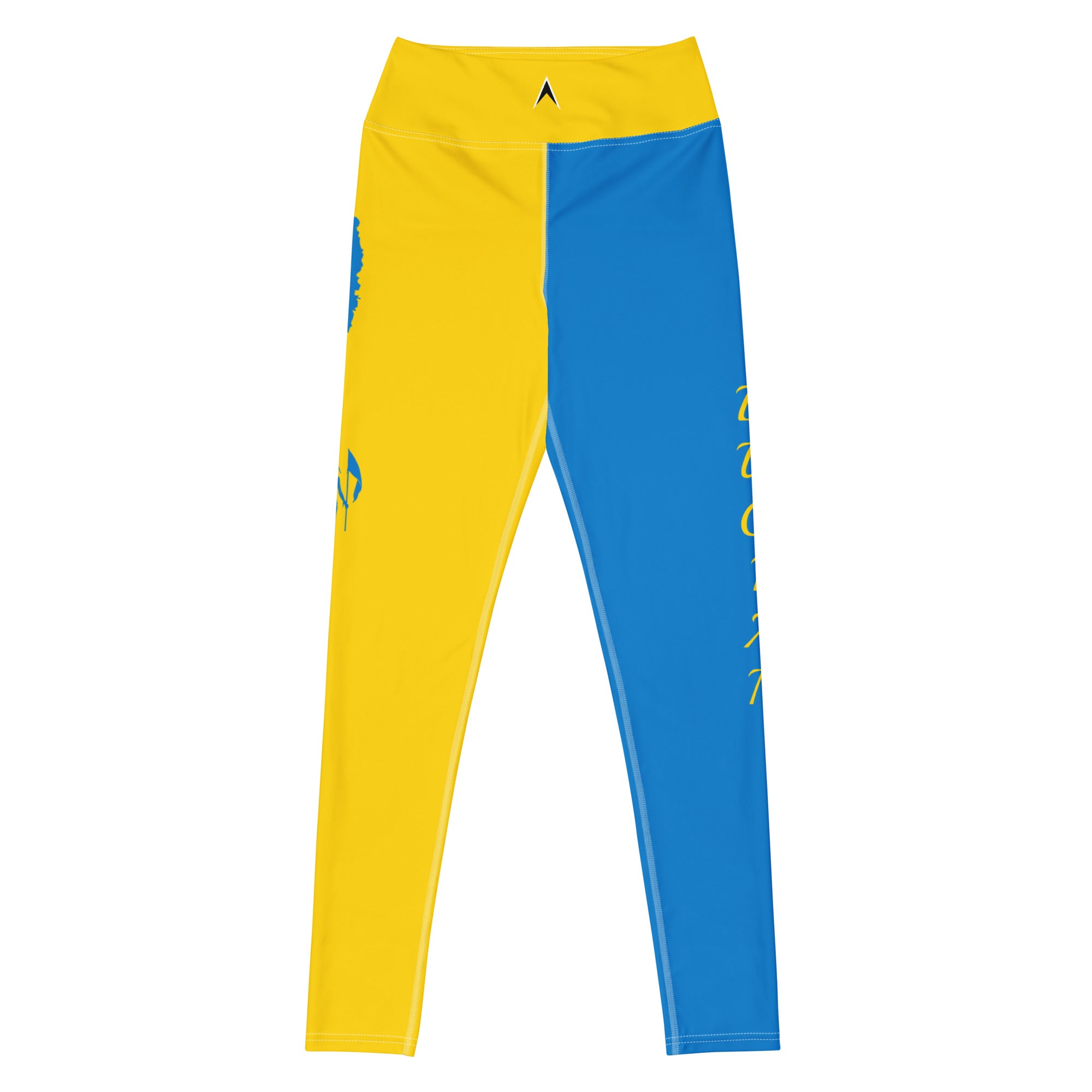 St. Lucia Yoga Leggings (Yellow & Blue)-Fete Massive