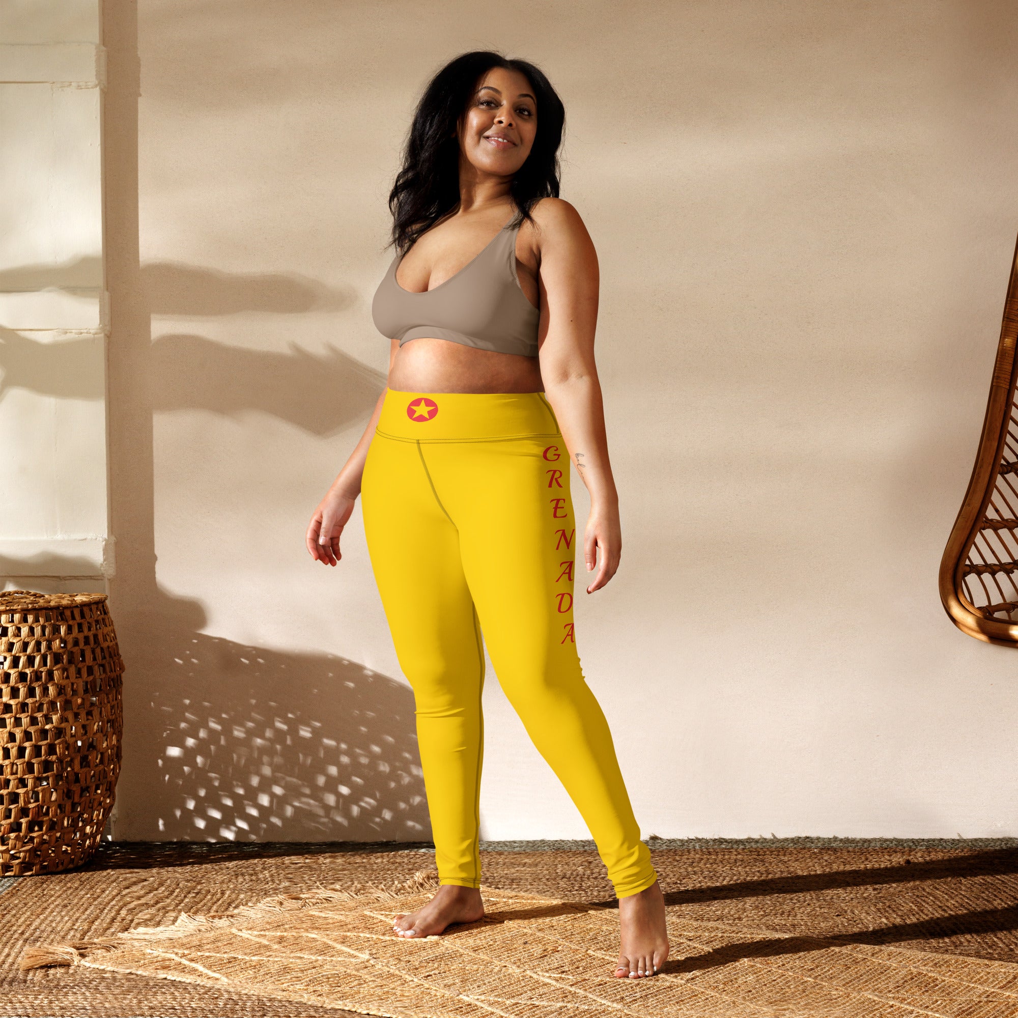 Grenada Yoga Leggings (Yellow)-Fete Massive