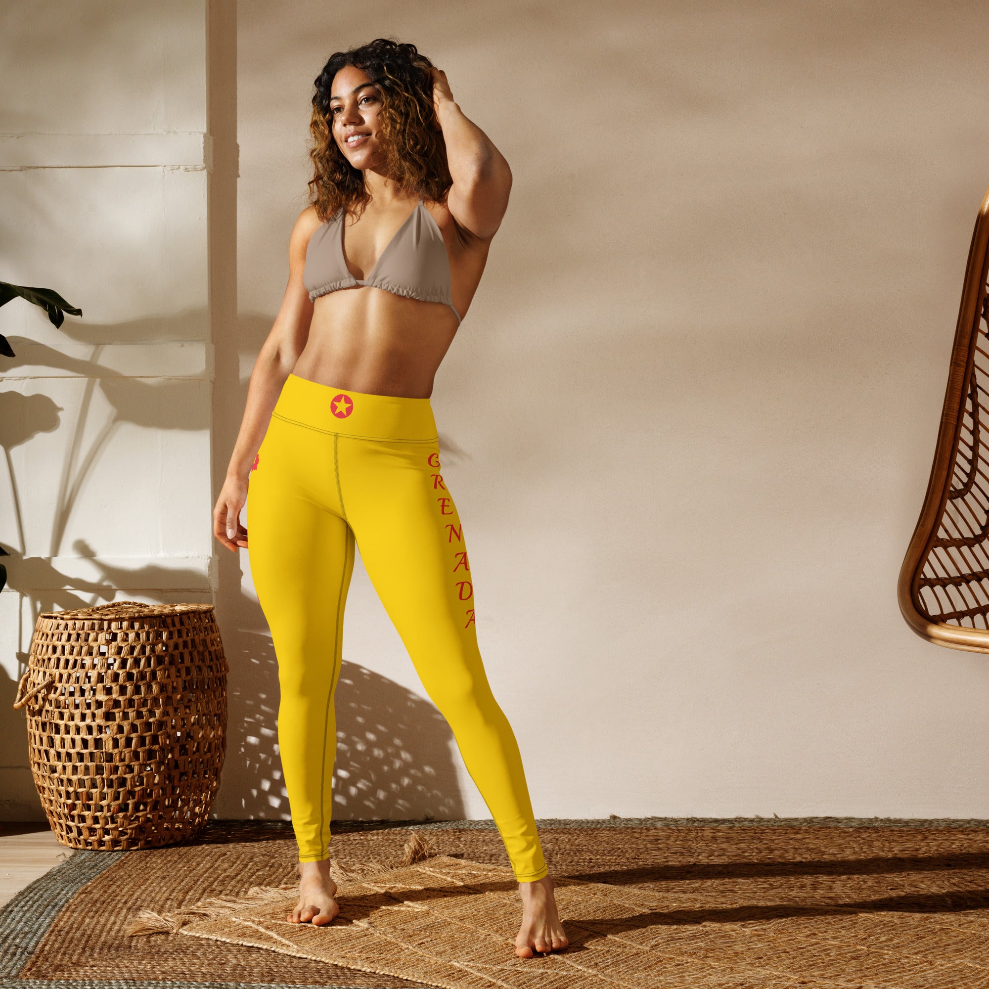 Grenada Yoga Leggings (Yellow)-Fete Massive