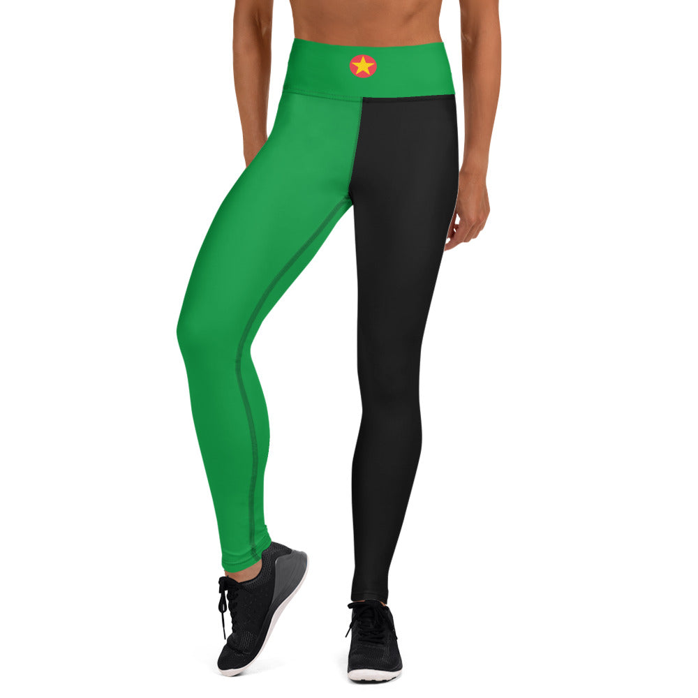 Grenada Yoga Leggings (Green with Black)-Fete Massive