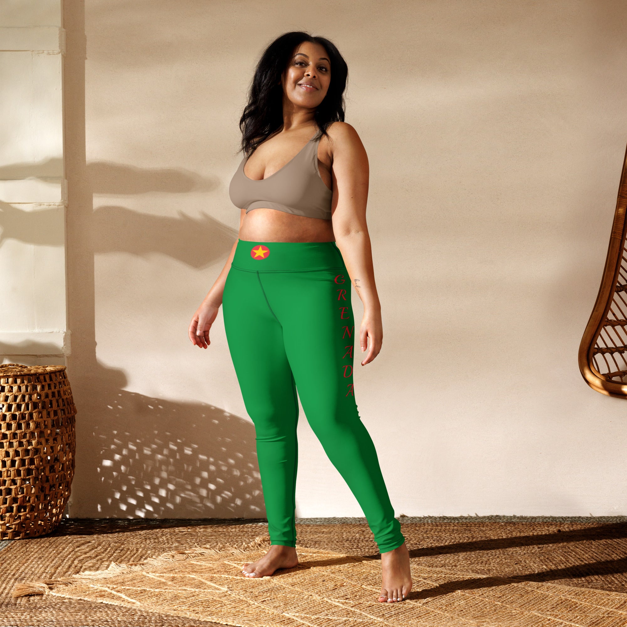 Grenada Yoga Leggings (Green)-Fete Massive