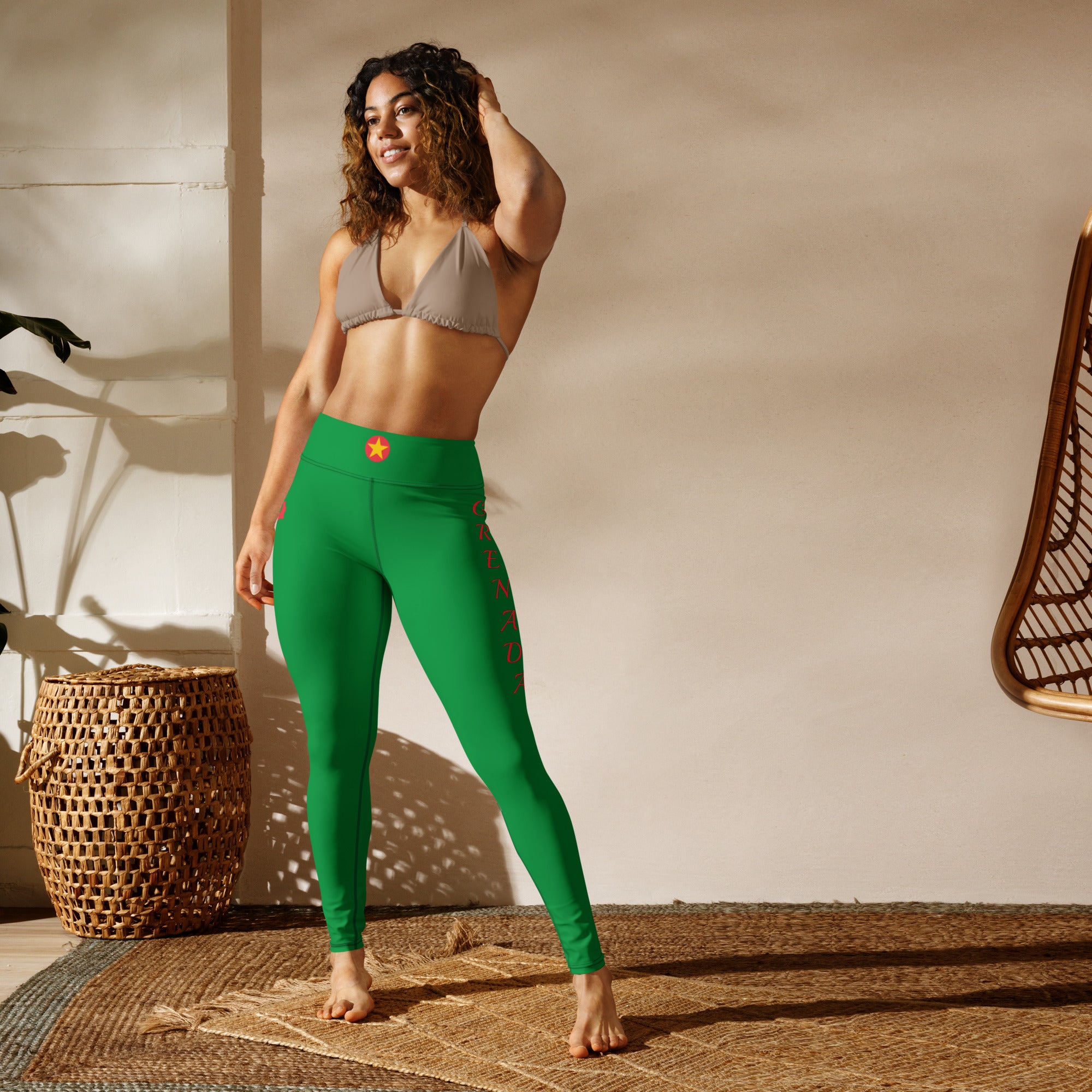 Grenada Yoga Leggings (Green)-Fete Massive