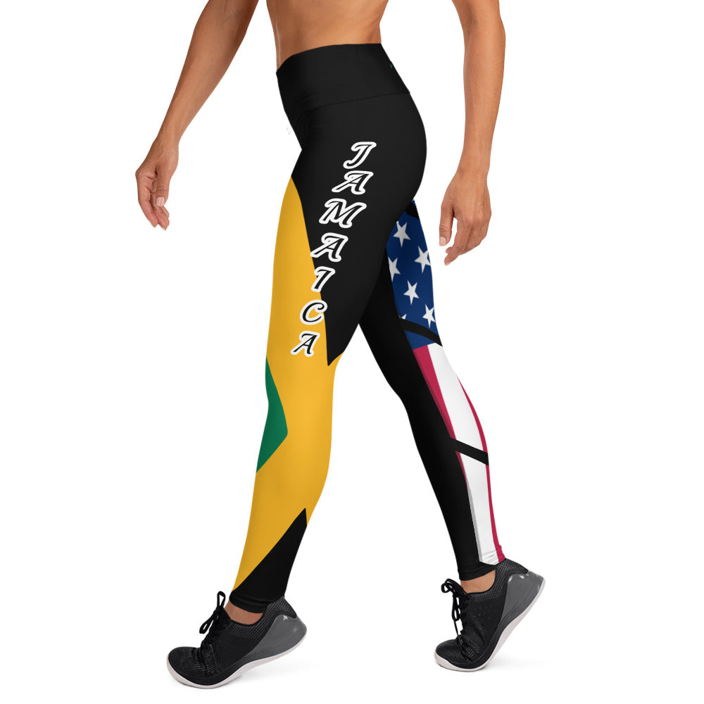 Jamaica USA Yoga Leggings-Fete Massive