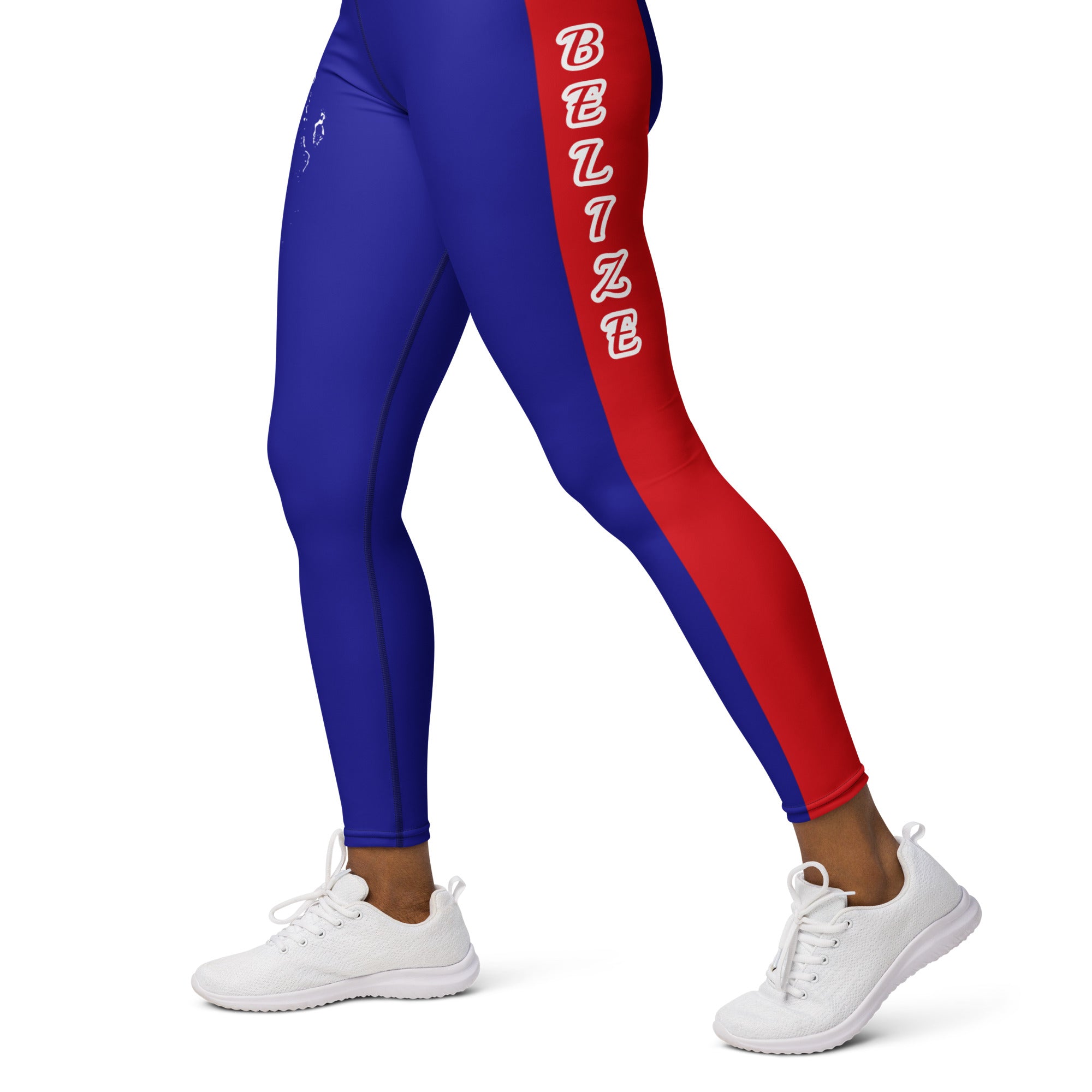 Belize Flag Yoga Leggings-Fete Massive