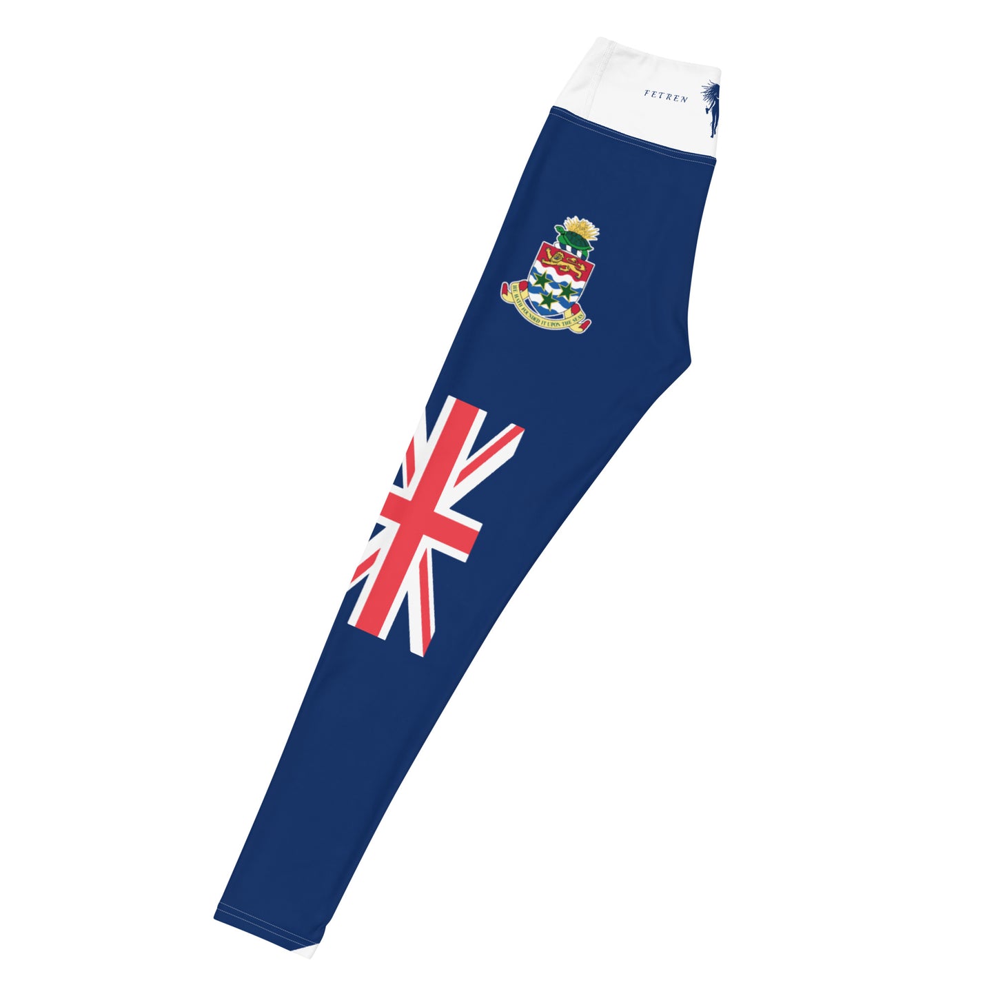 Caymen Islands Flag Yoga Leggings White