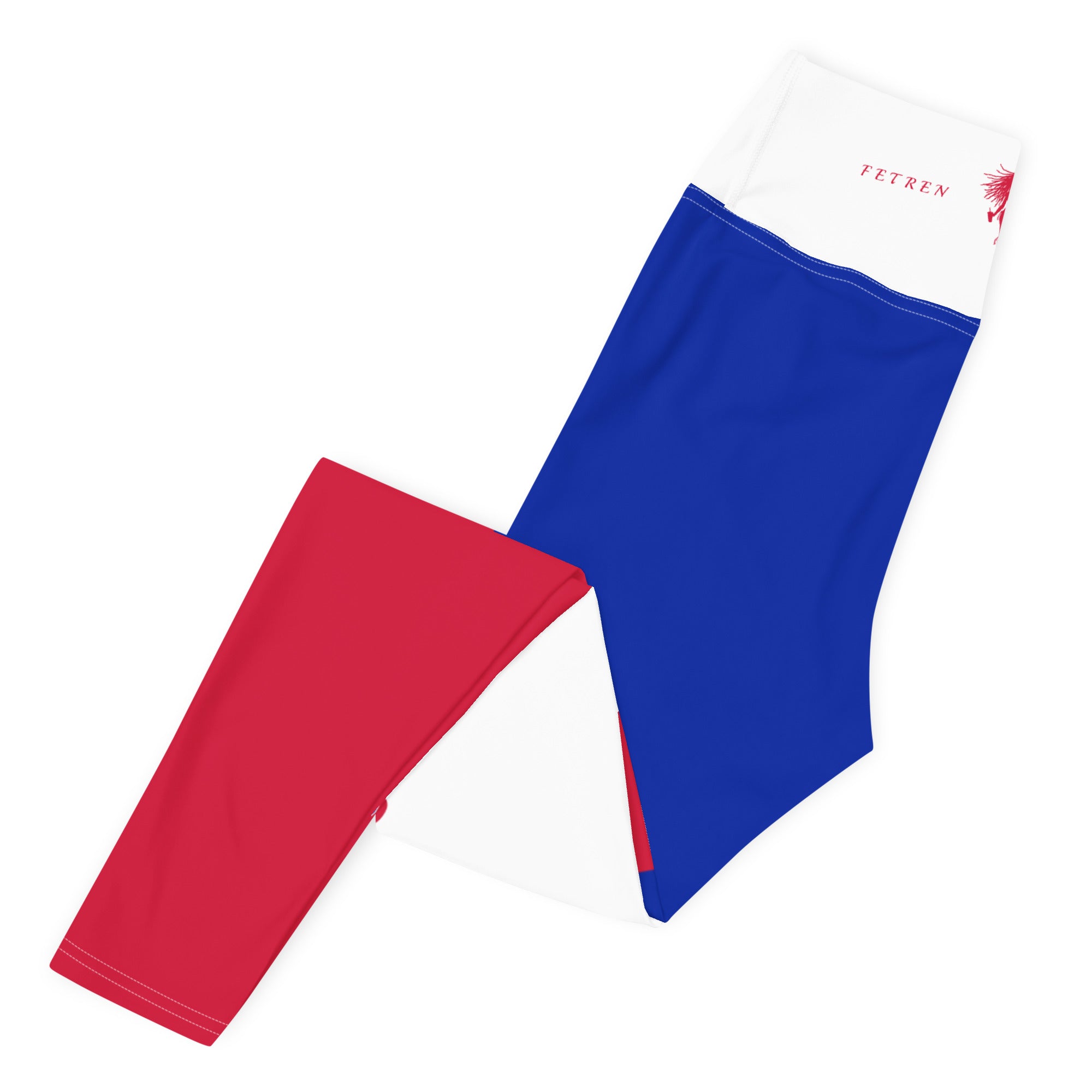 Haiti Flag Yoga Leggings (White)-Fete Massive