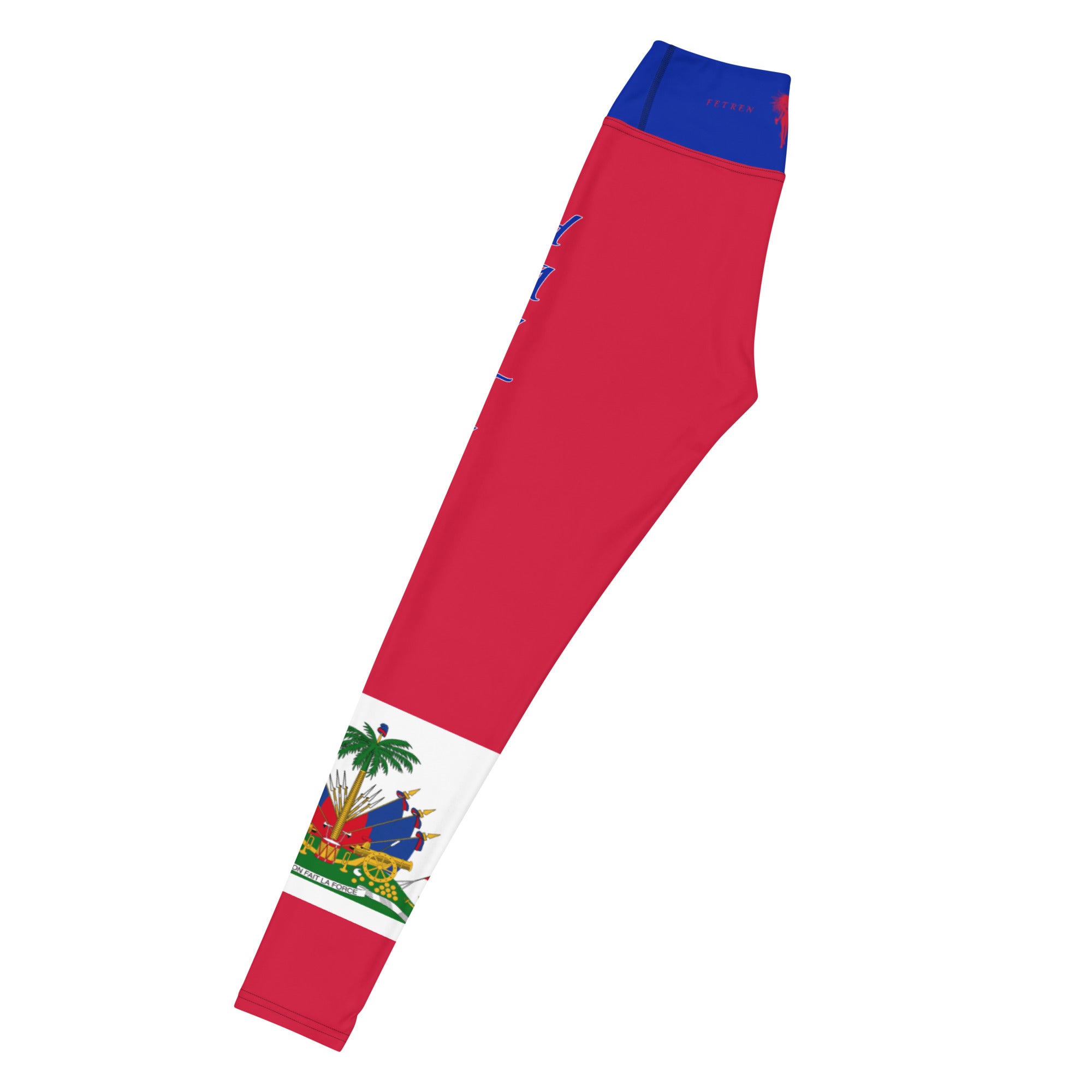 Haiti Flag Yoga Leggings-Fete Massive