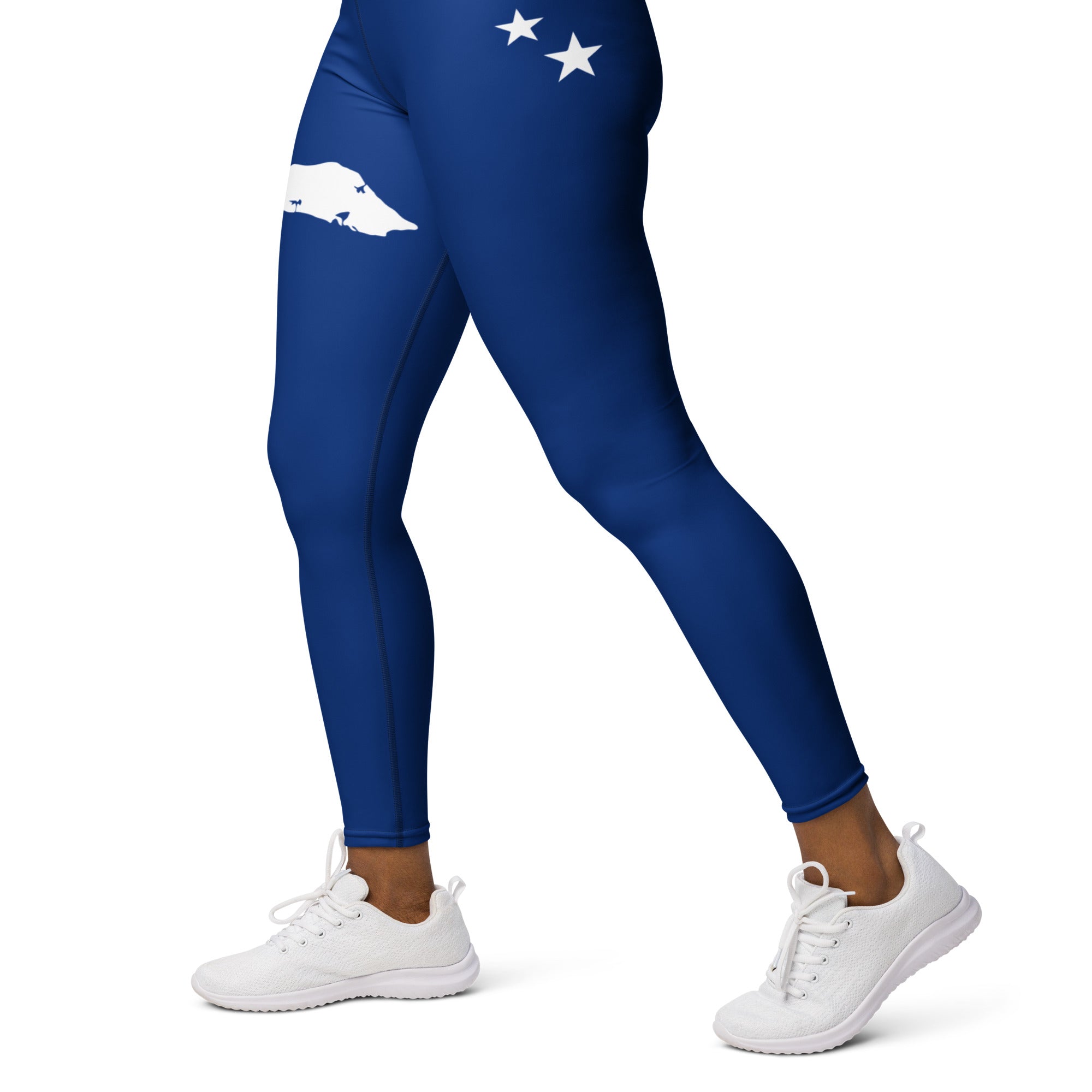 Curacao Flag Yoga Leggings (Blue)-Fete Massive