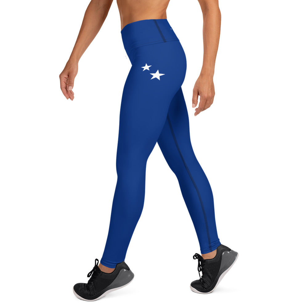 Curacao Flag Yoga Leggings (Blue)-Fete Massive