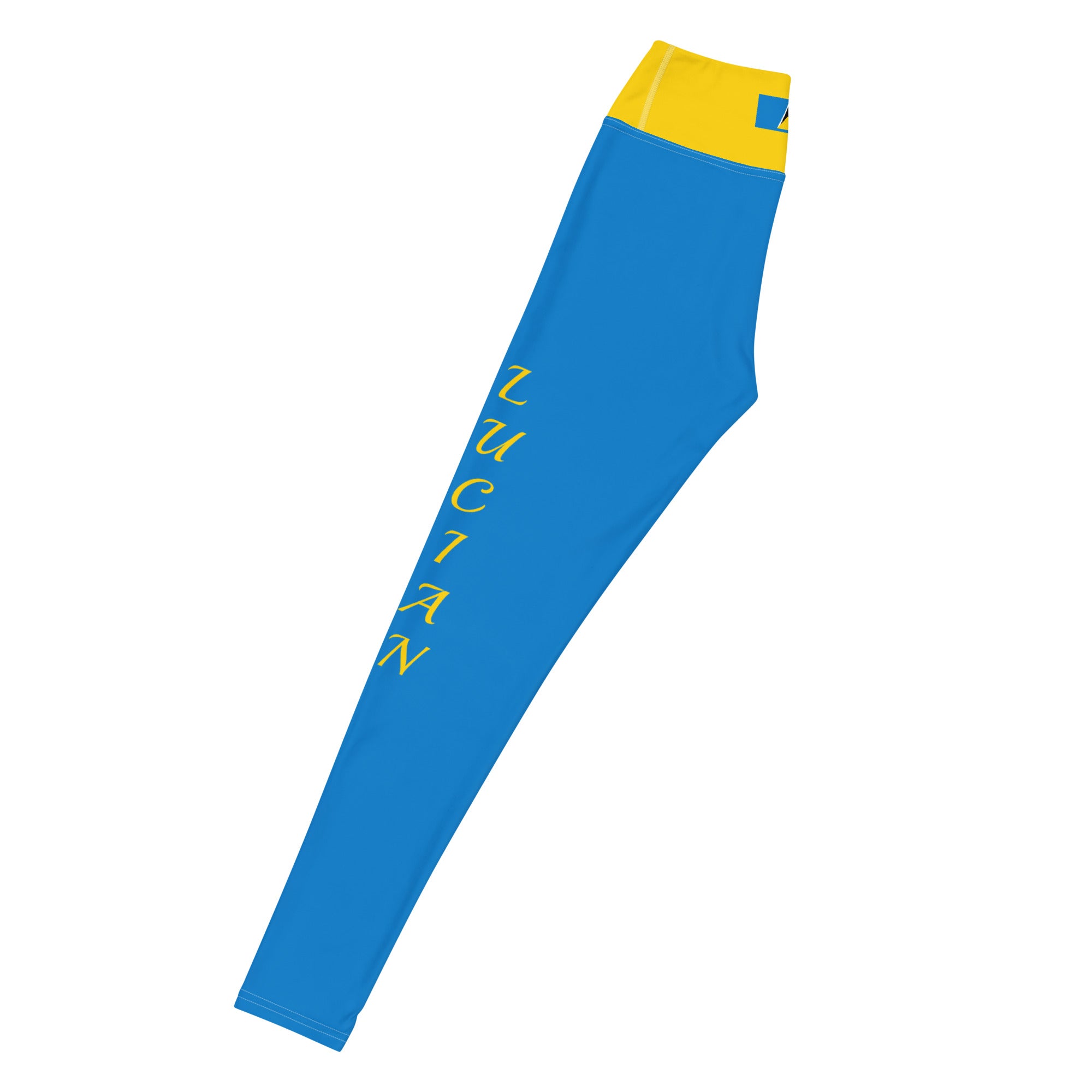 St. Lucia Yoga Leggings (Yellow & Blue)-Fete Massive