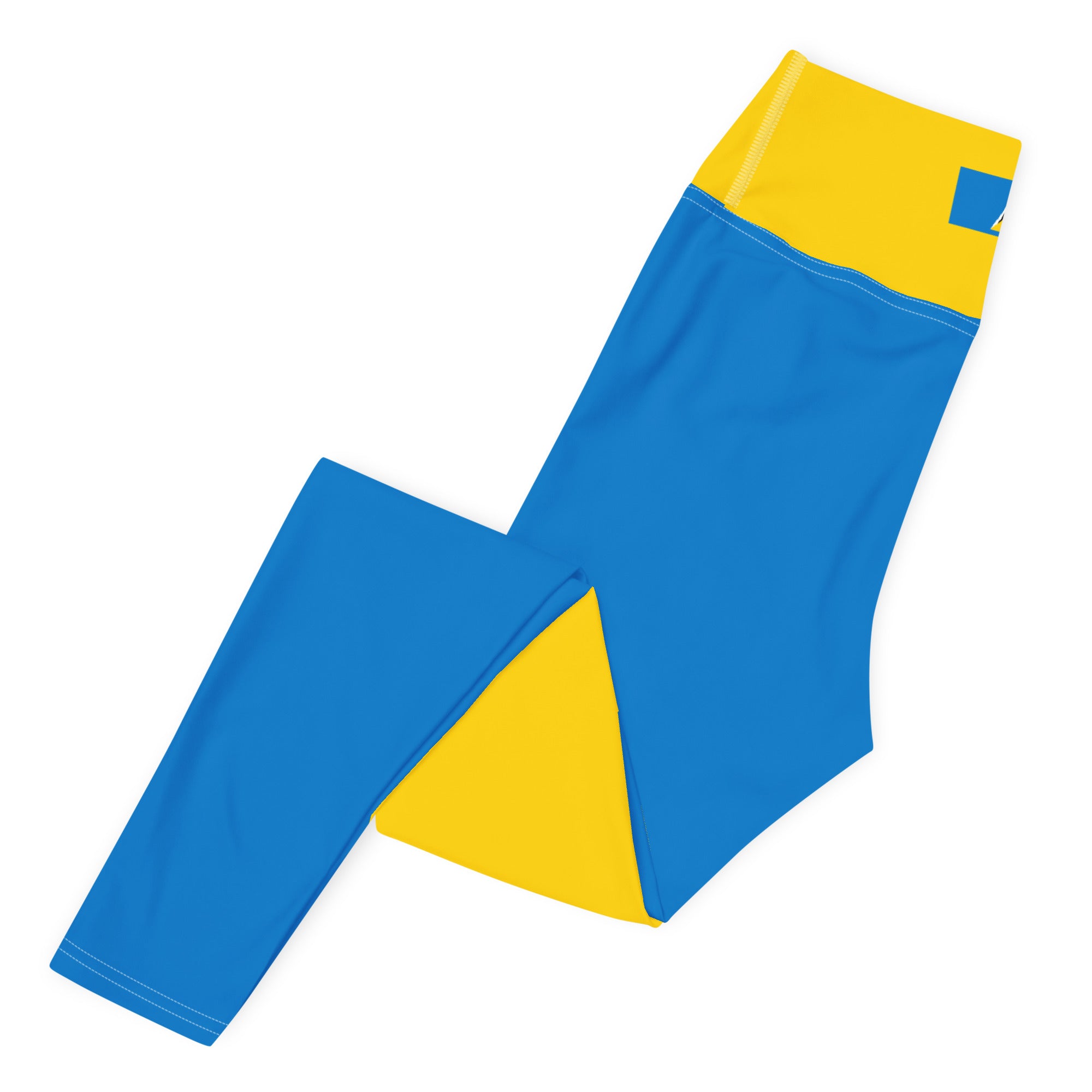 St. Lucia Yoga Leggings (Yellow & Blue)-Fete Massive