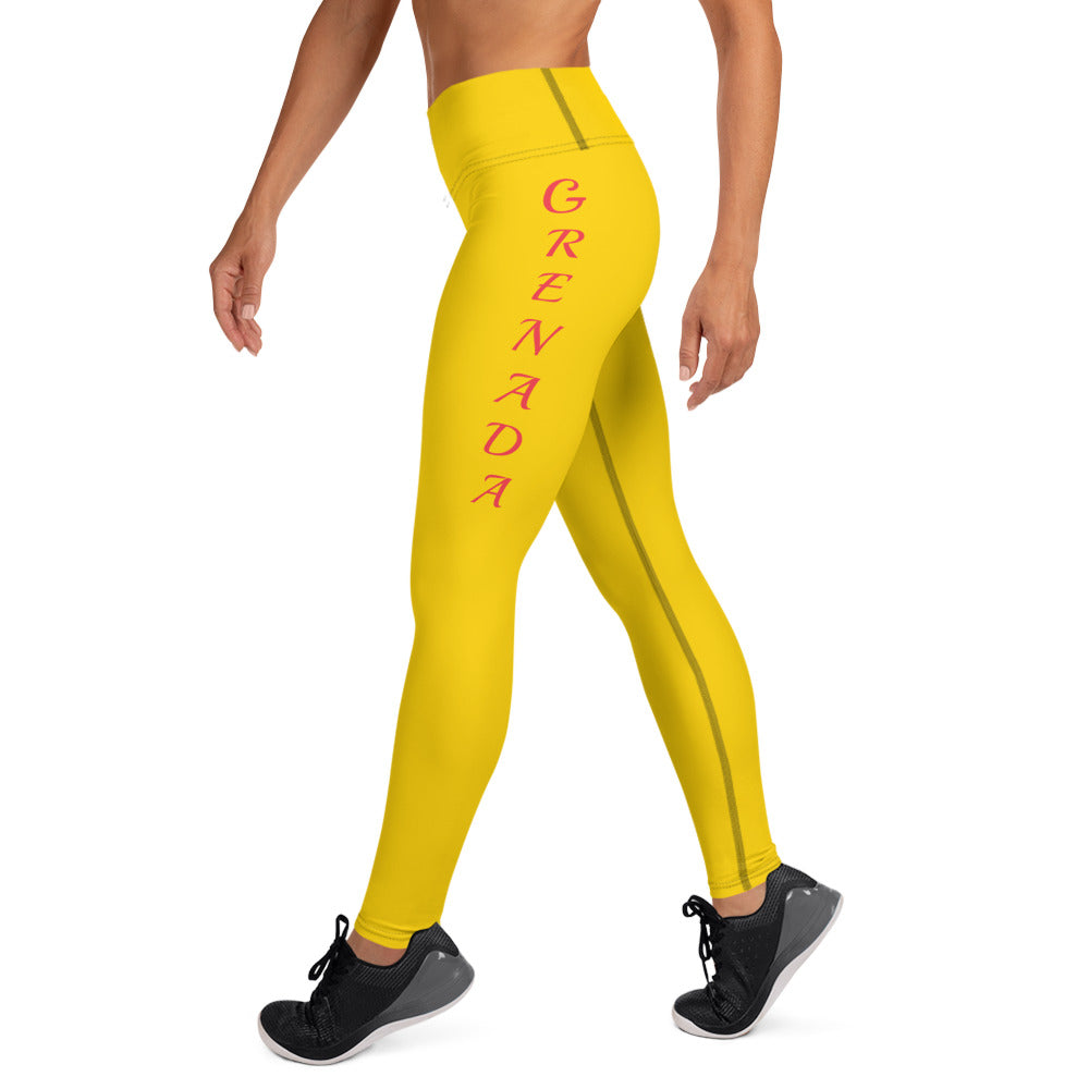 Grenada Yoga Leggings (Yellow)-Fete Massive