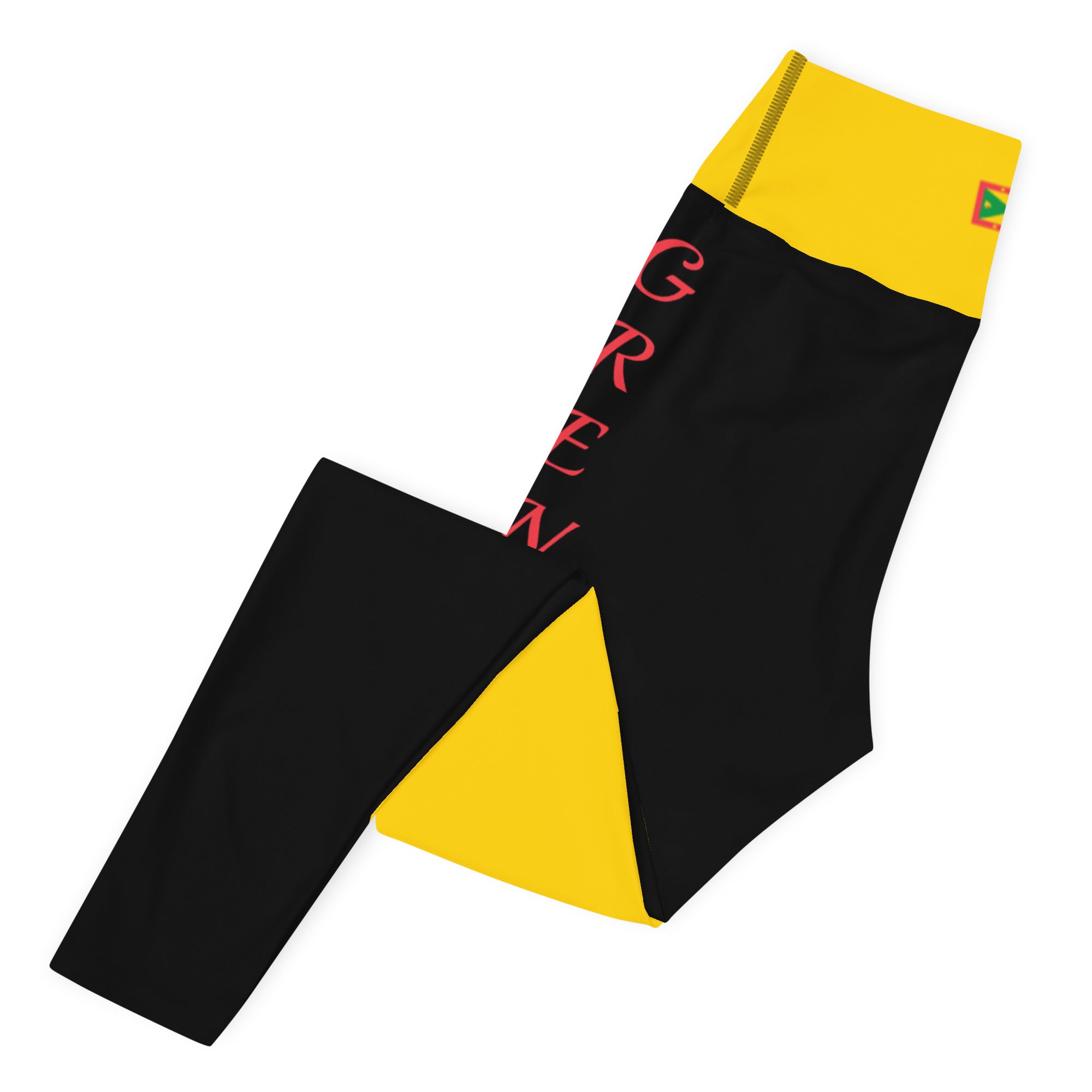 Grenada Yoga Leggings (Yellow & Black)-Fete Massive