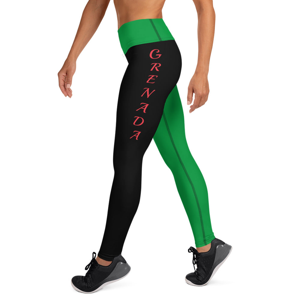 Grenada Yoga Leggings (Green with Black)-Fete Massive