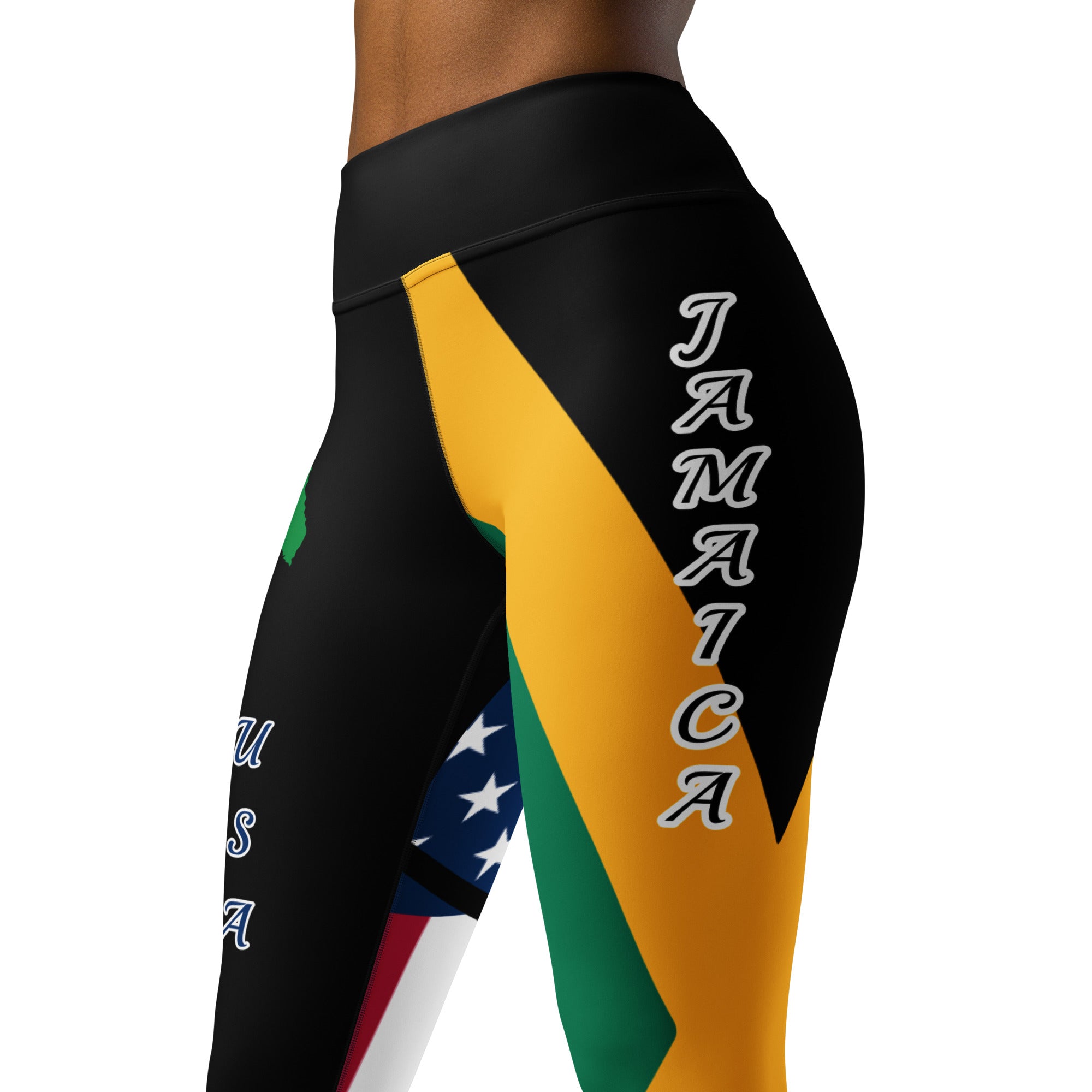 Jamaica USA Yoga Leggings-Fete Massive