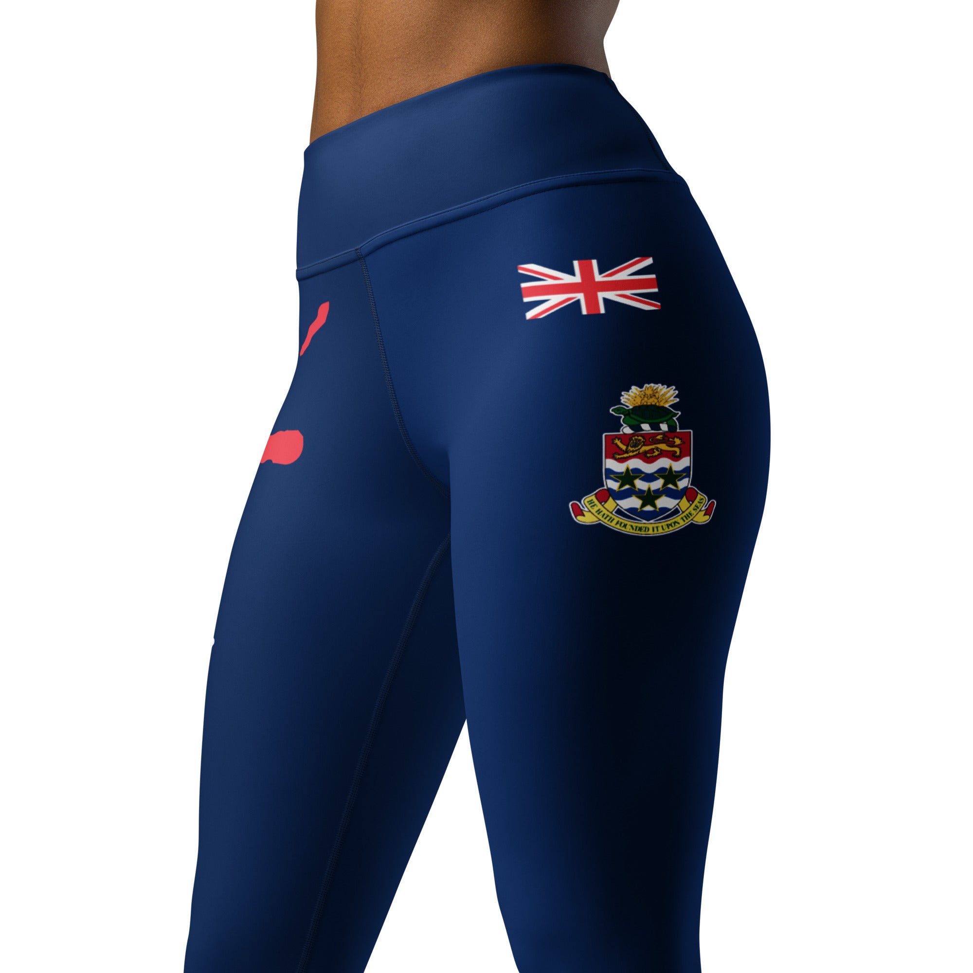 Cayman Islands Flag Yoga Leggings-Fete Massive