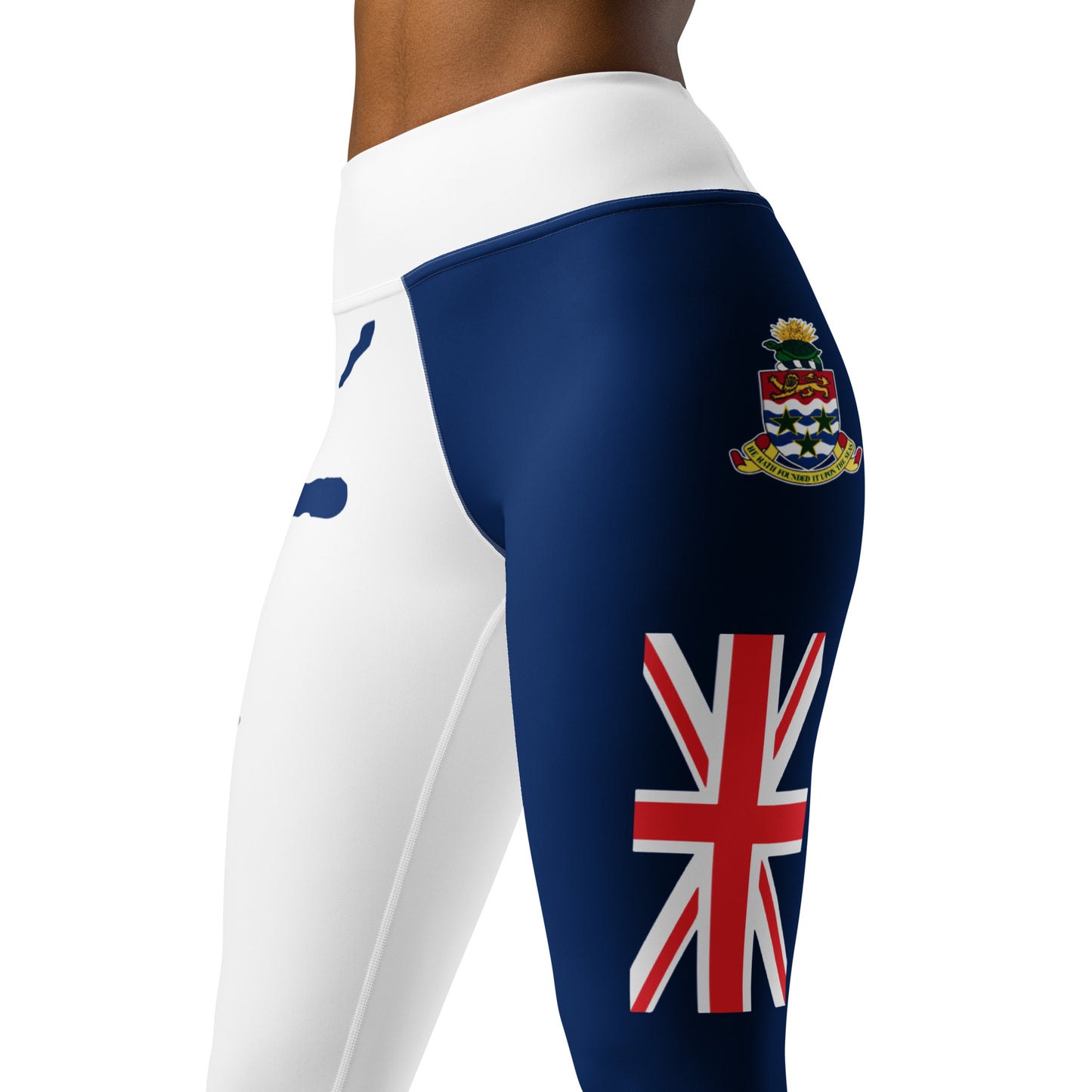 Caymen Islands Flag Yoga Leggings White