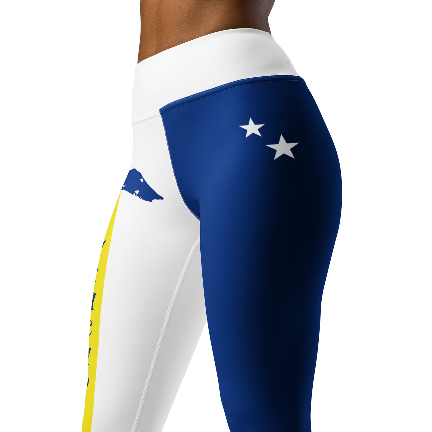 Curacao Flag Yoga Leggings (White)