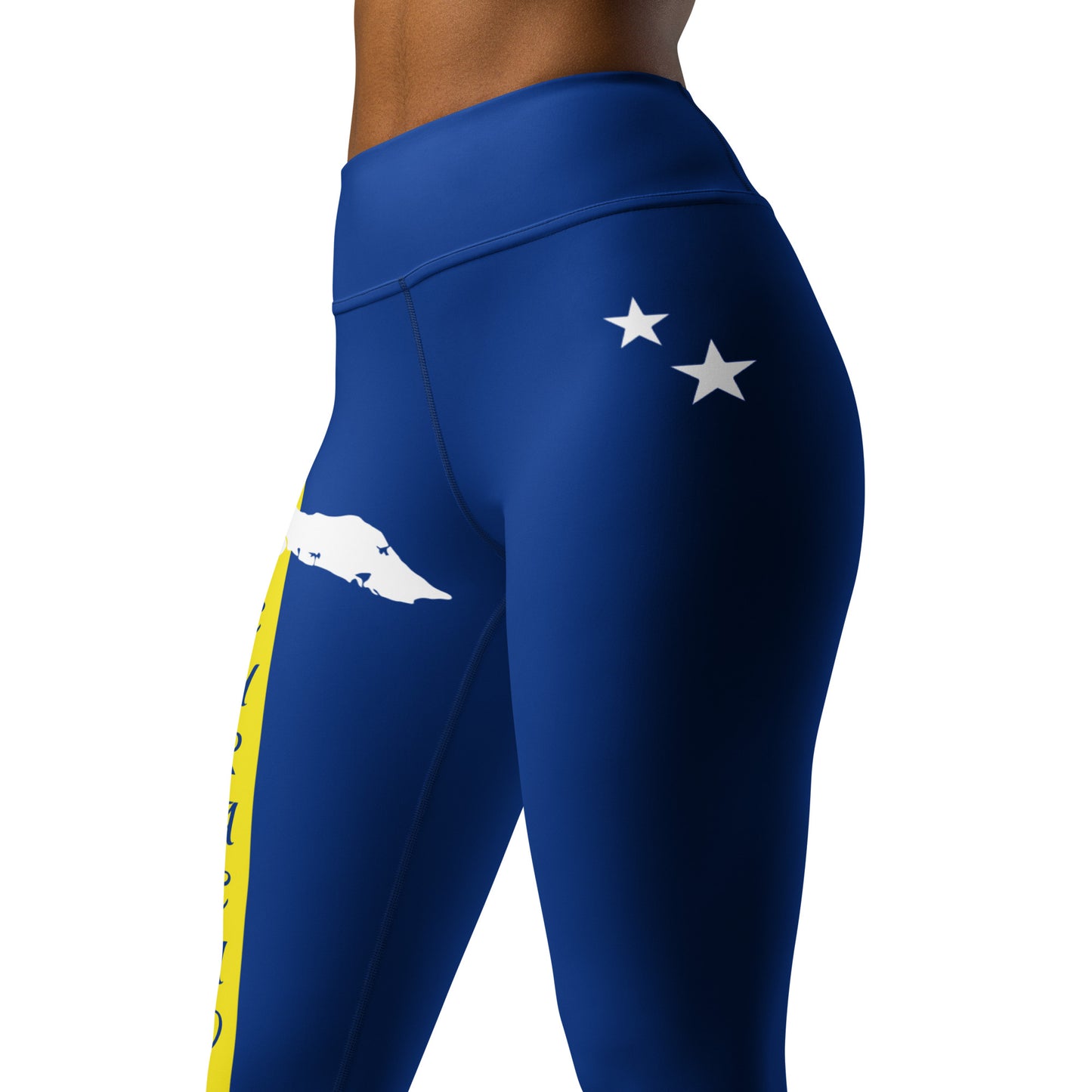 Curacao Flag Yoga Leggings (Blue)